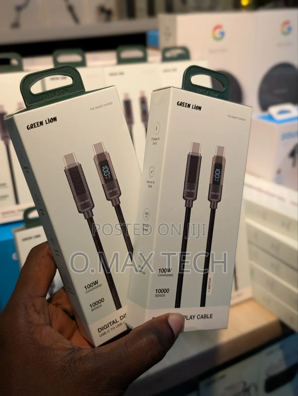 Green Lion Usb-c To Usb-c Cable With Digital Display, 100w