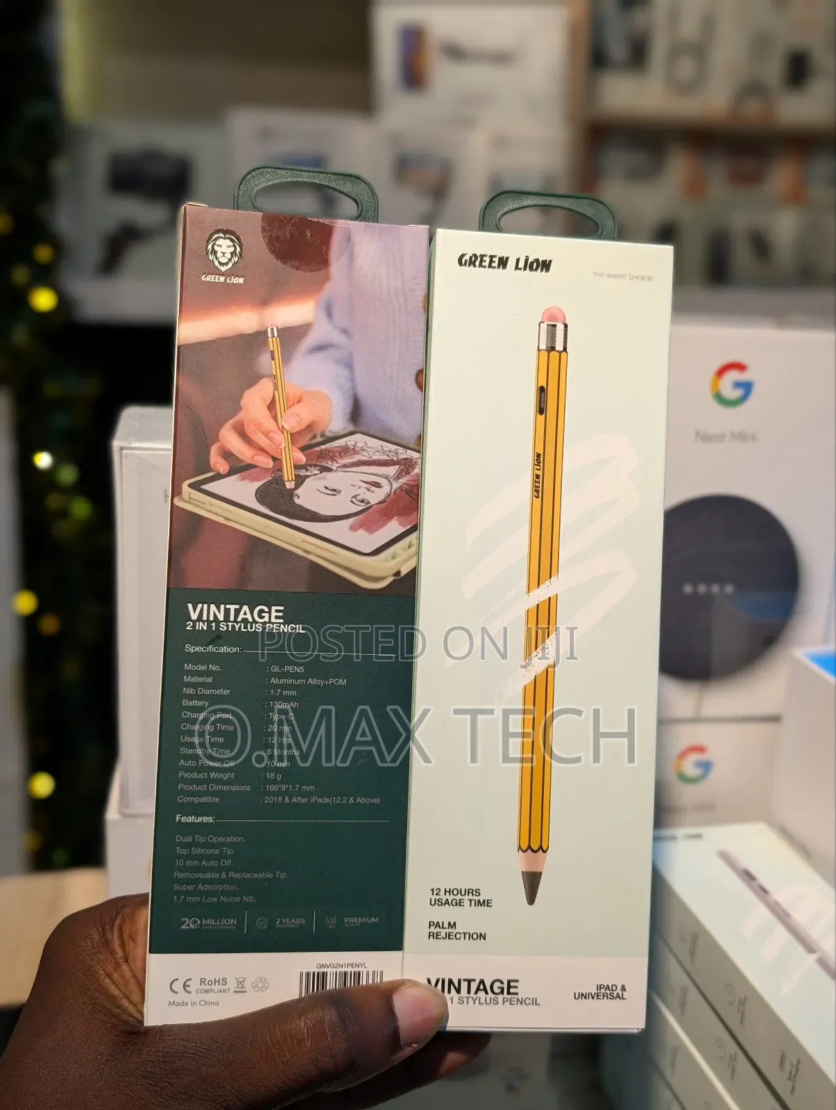 Green Lion Vintage 2 In 1 Universal Stylus Pen