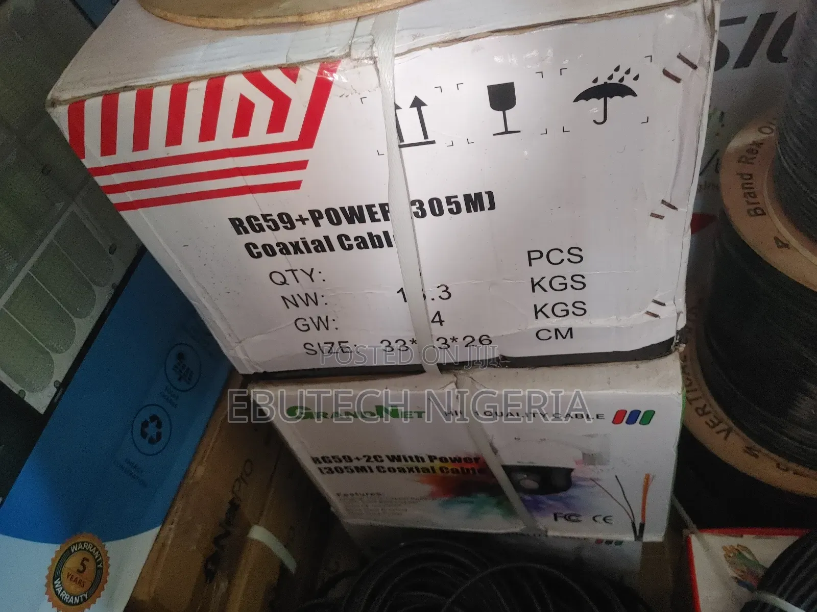 305 Meters 100% Copper Rg59 Coaxial Cable With Power