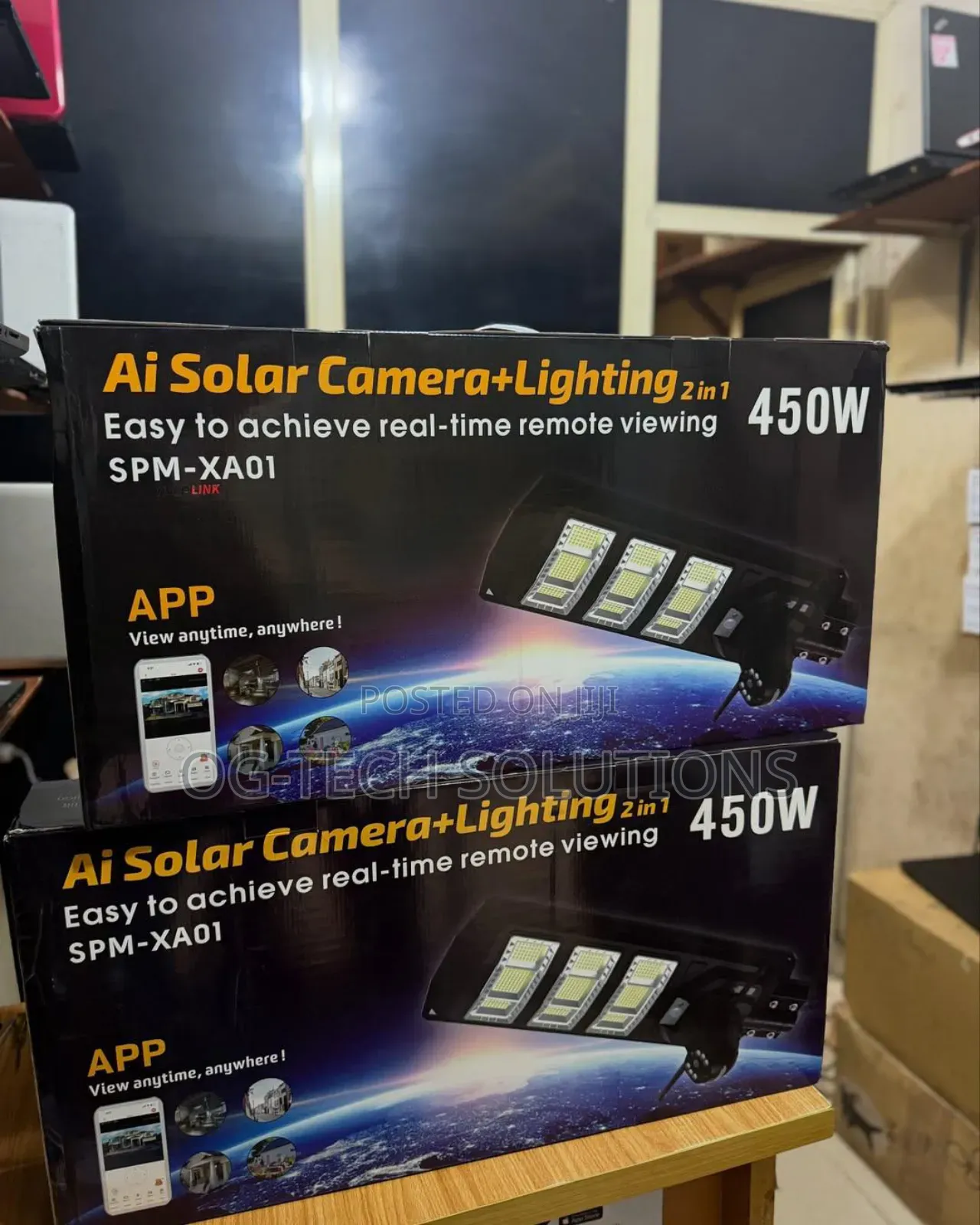Solar Street Light With Three Lens Cameras