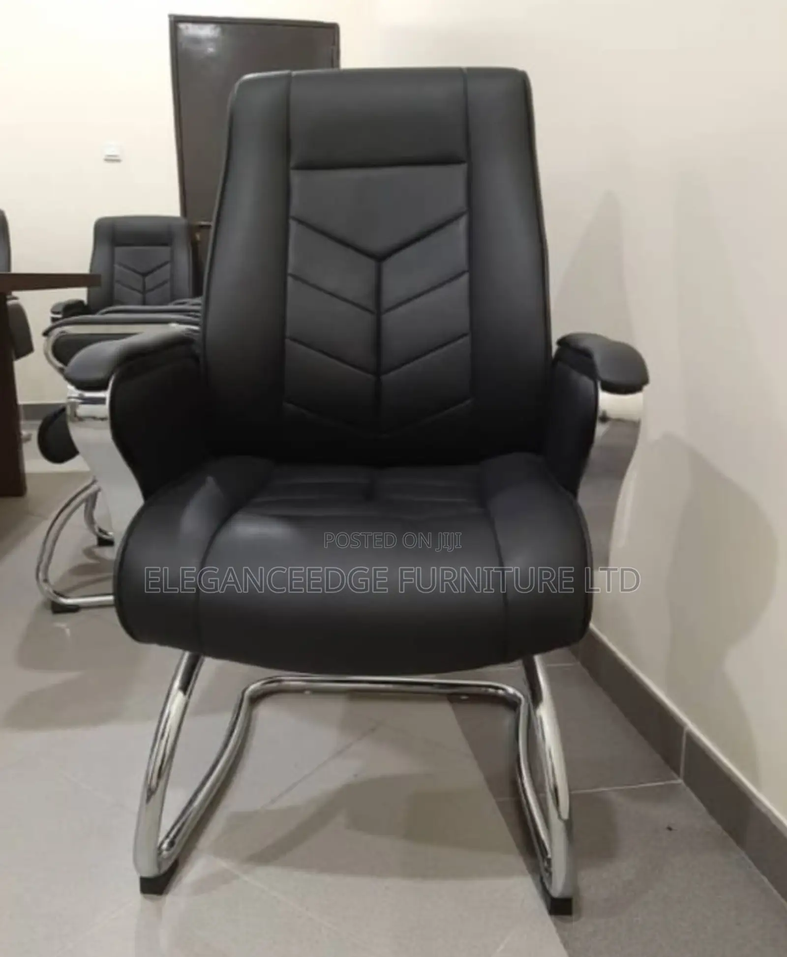 Executive Black Leather Visitors Chair