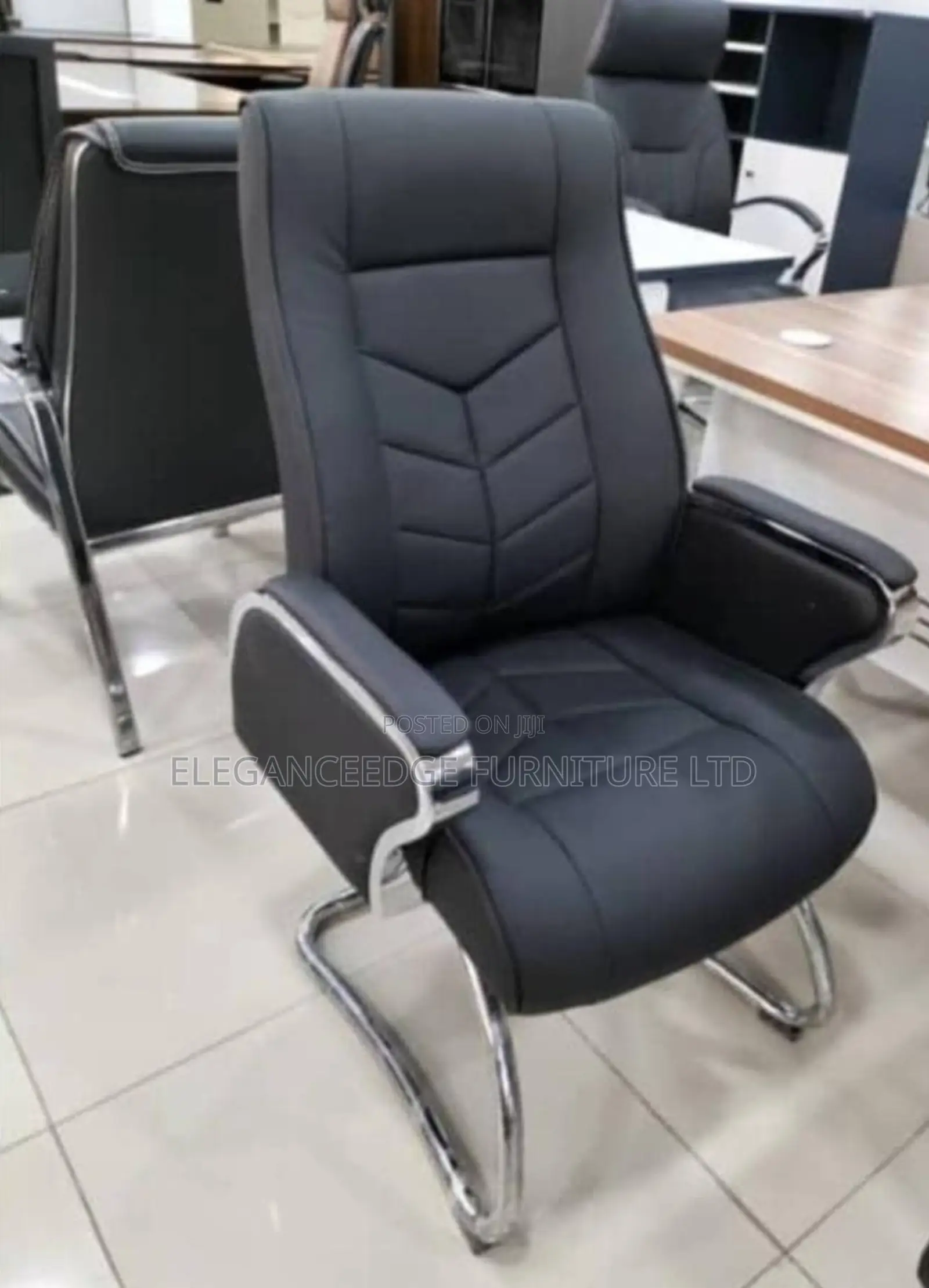 Executive Black Leather Visitors Chair