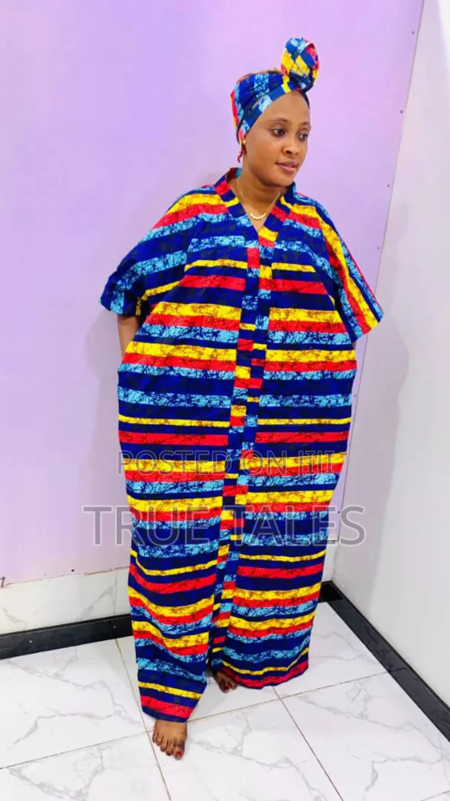 Comfortable Readymade Ankara Boubou/Abaya Free Size Gown