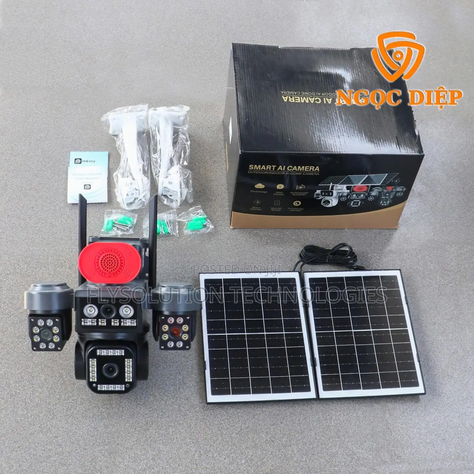 4 Lens V560-Hieasy-4g Premium Four Lens Solar Powered Quad Camera