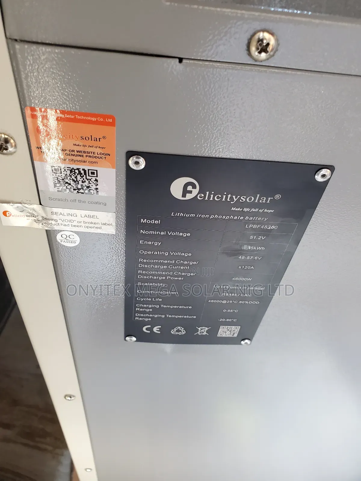 Felicity Lithium Ion Battery 15kwh 51.2v