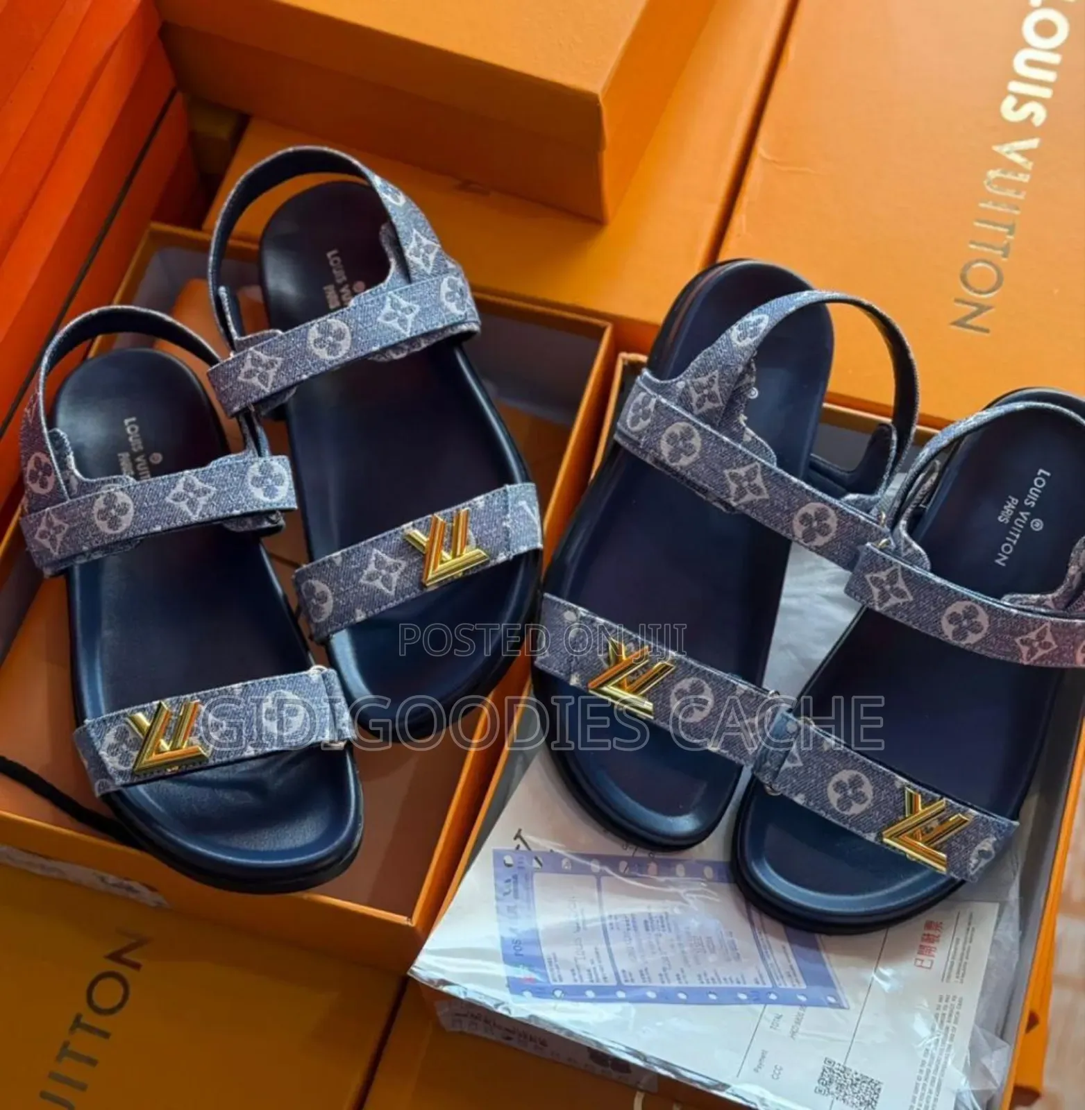 Women’S Luxury Lv Denim Sandals
