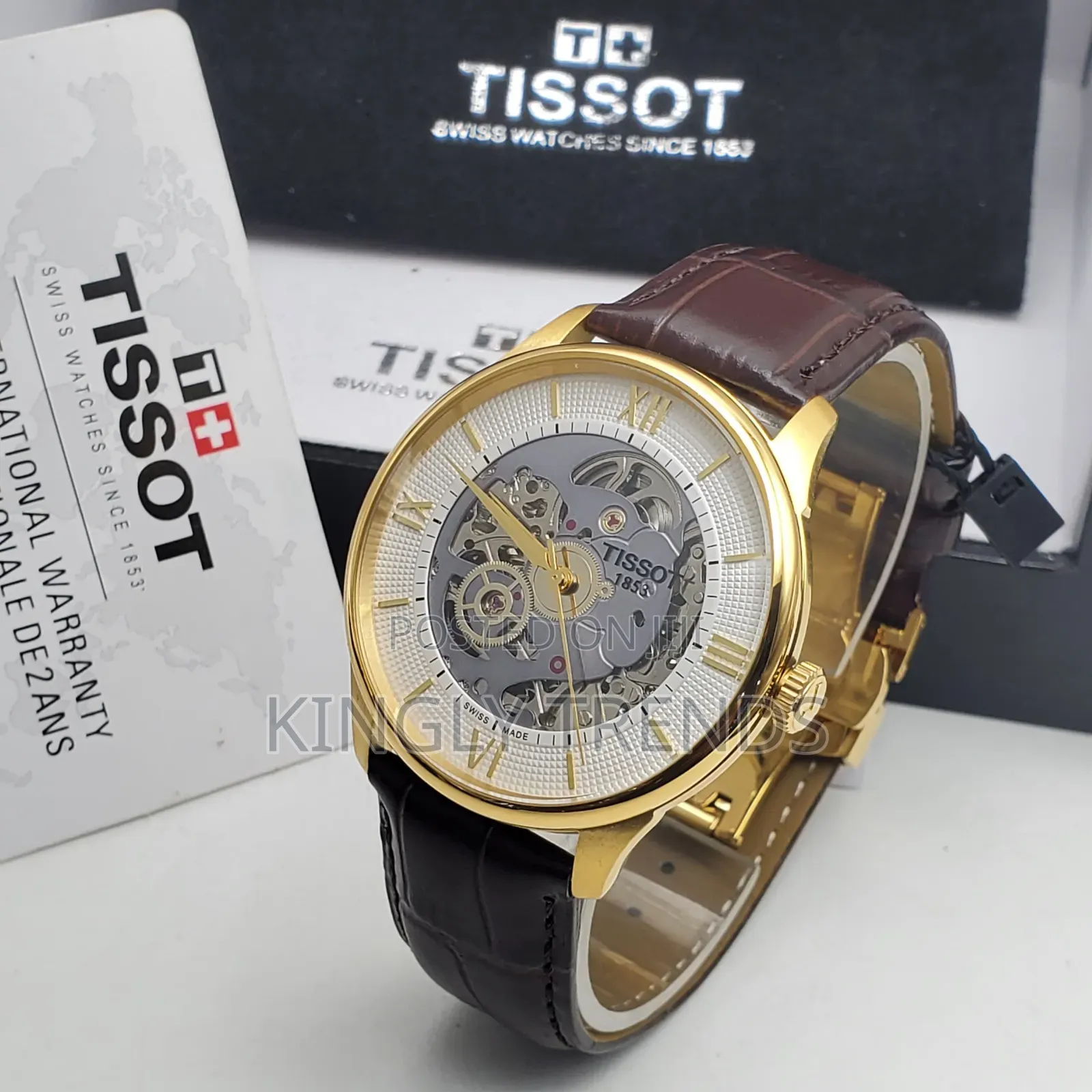 Tissot Skeleton Leather Wristwatch