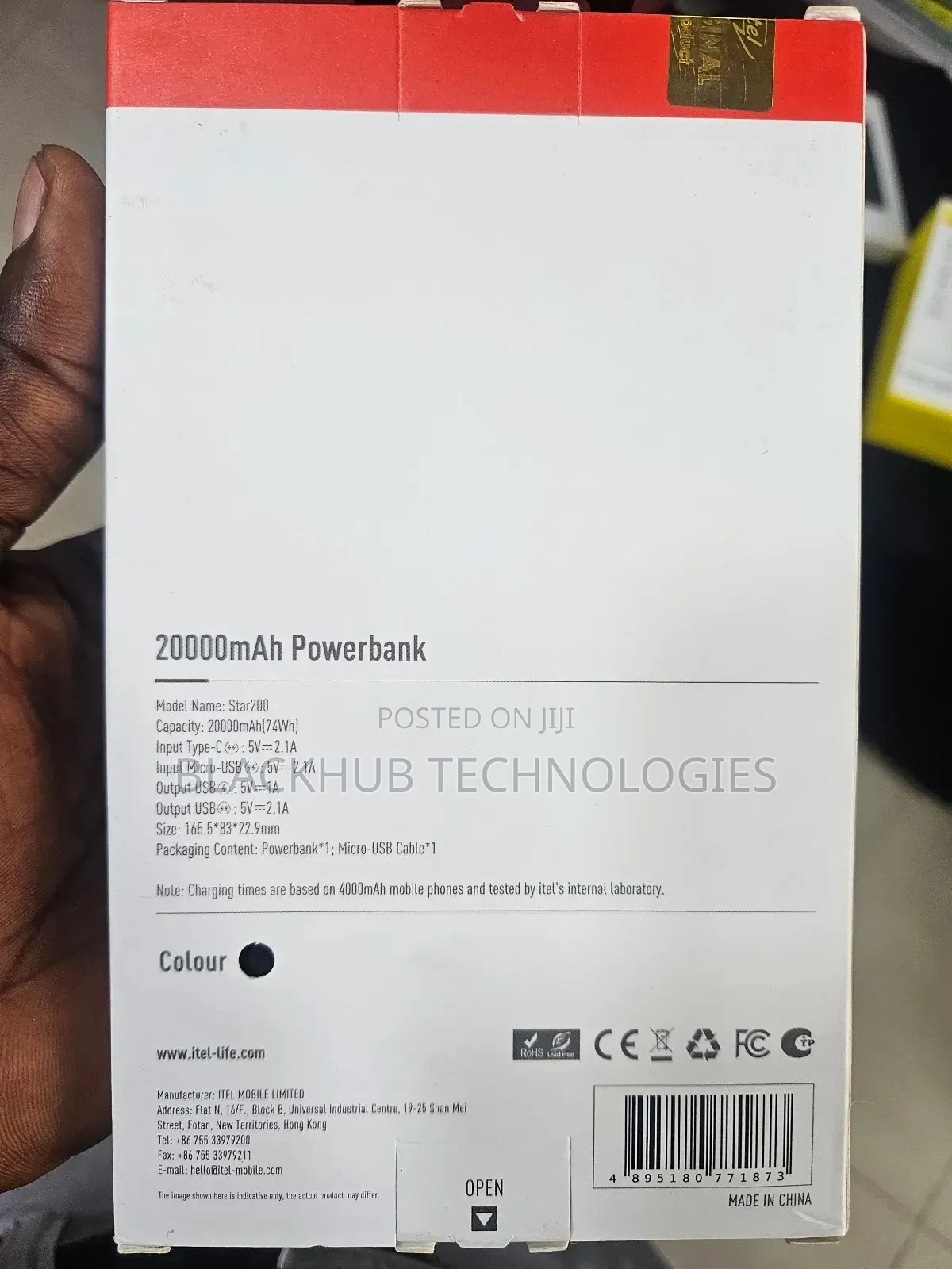 Itel 20000mah Star200 Powerbank With Flash Light