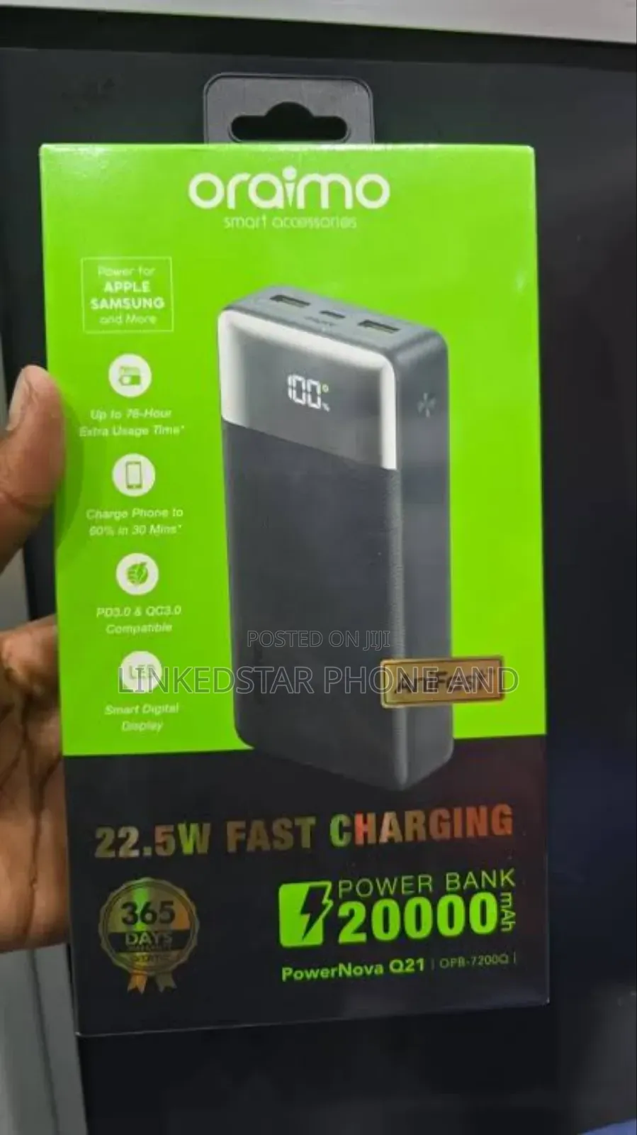 New Oraimo 20,000mah Power Bank With 22.5w Powernova Q21