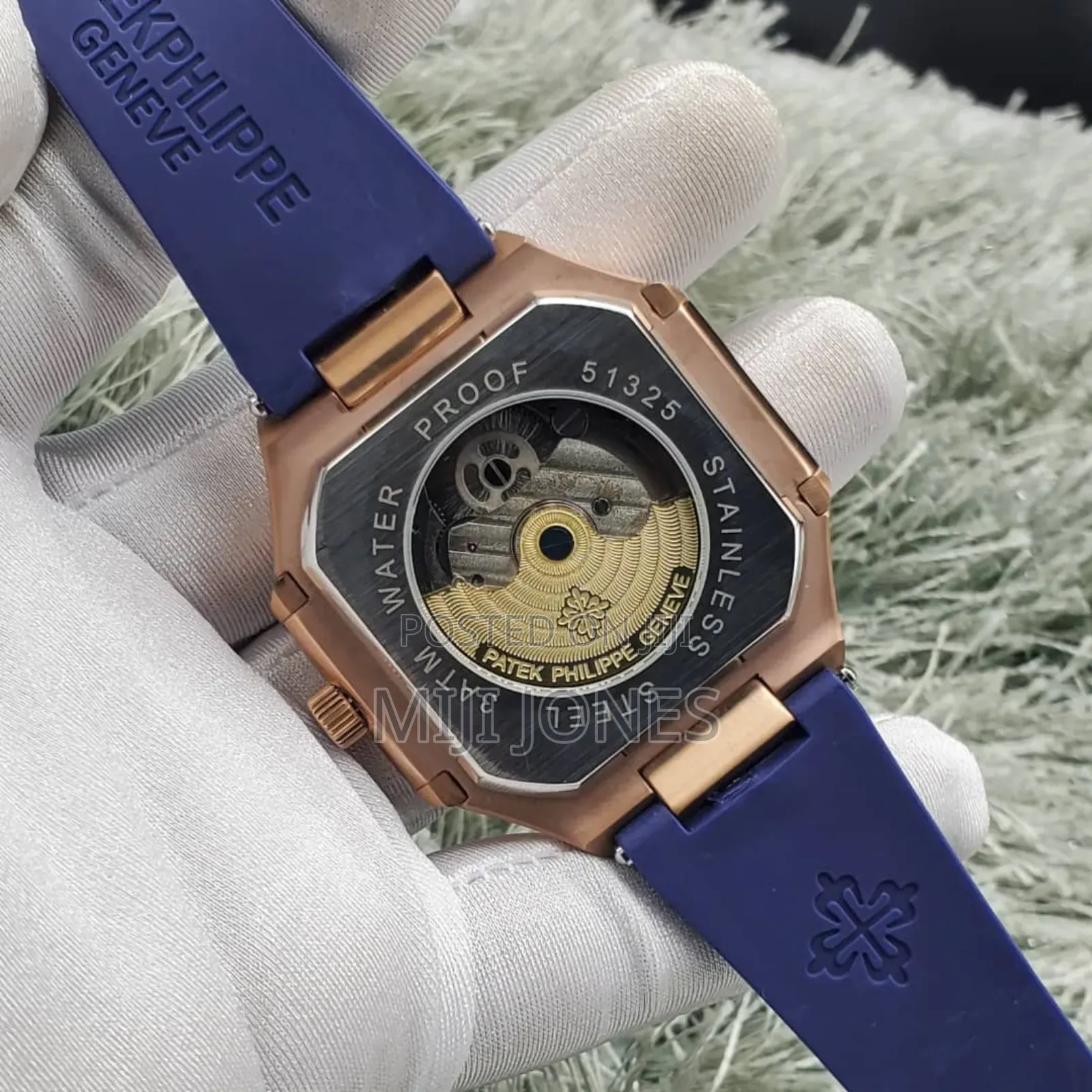 *Patek Philippe‐Inspired Men’S Rubber Strap Automatic Chronometer*