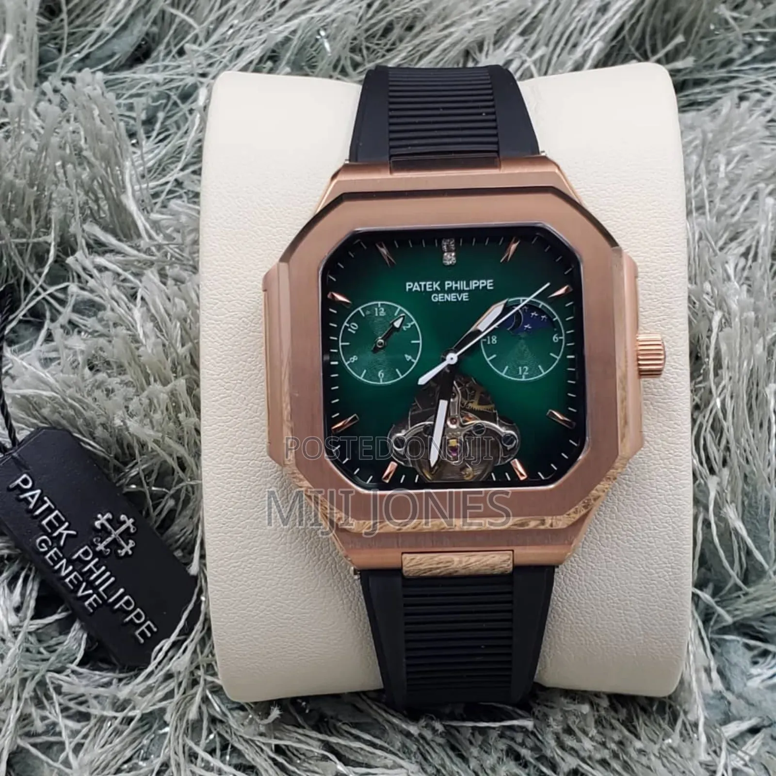 *Patek Philippe‐Inspired Men’S Rubber Strap Automatic Chronometer*