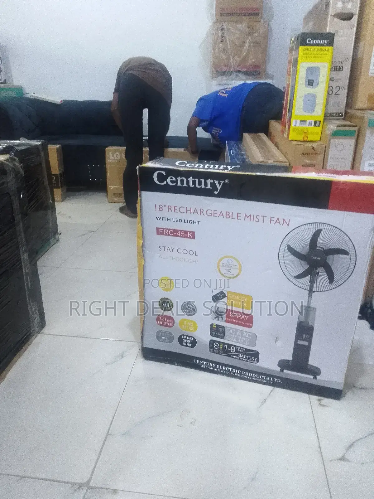 Century 18-Inch Mist Fan – Long-Lasting Battery, Remote Control