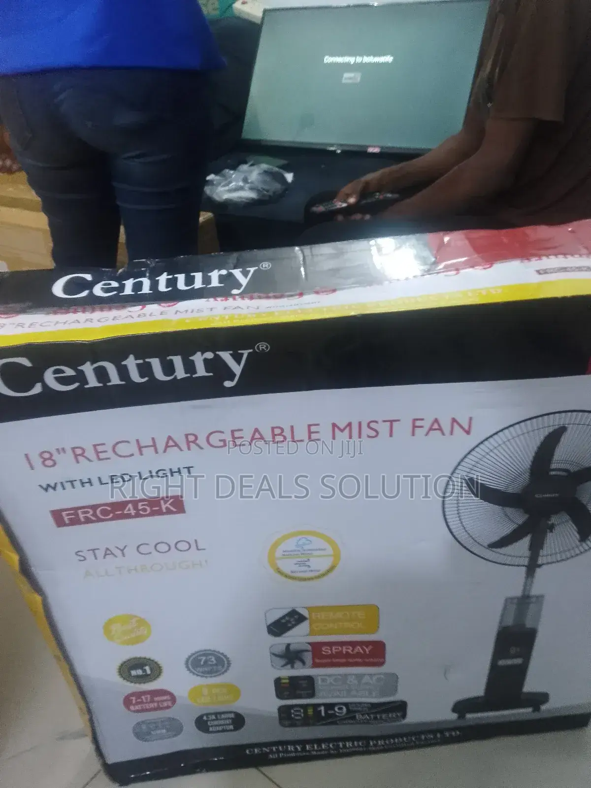 Stay Cool Anywhere: Century 18-Inch Rechargeable Standing Mist Fan