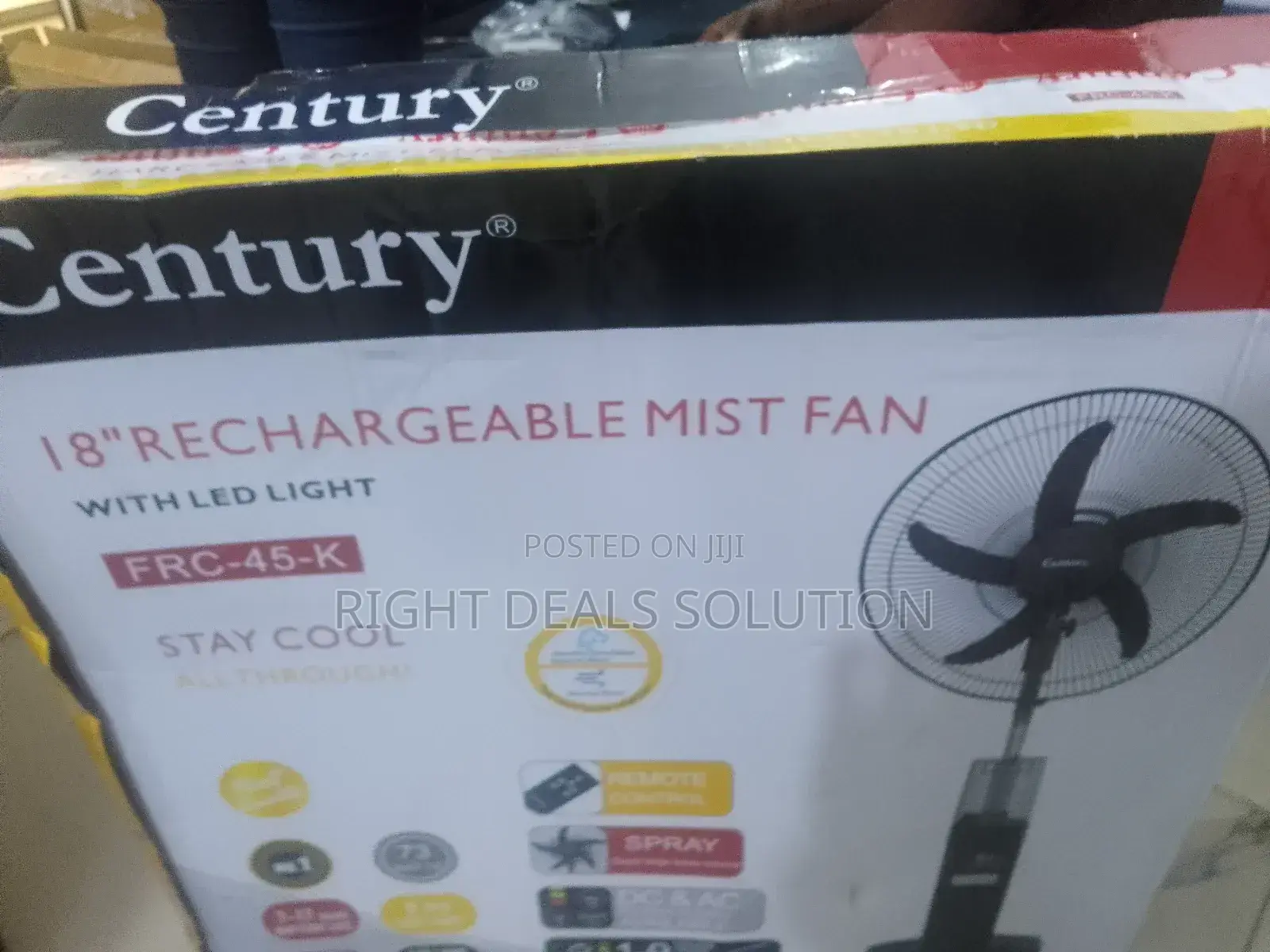Stay Cool Anywhere: Century 18-Inch Rechargeable Standing Mist Fan
