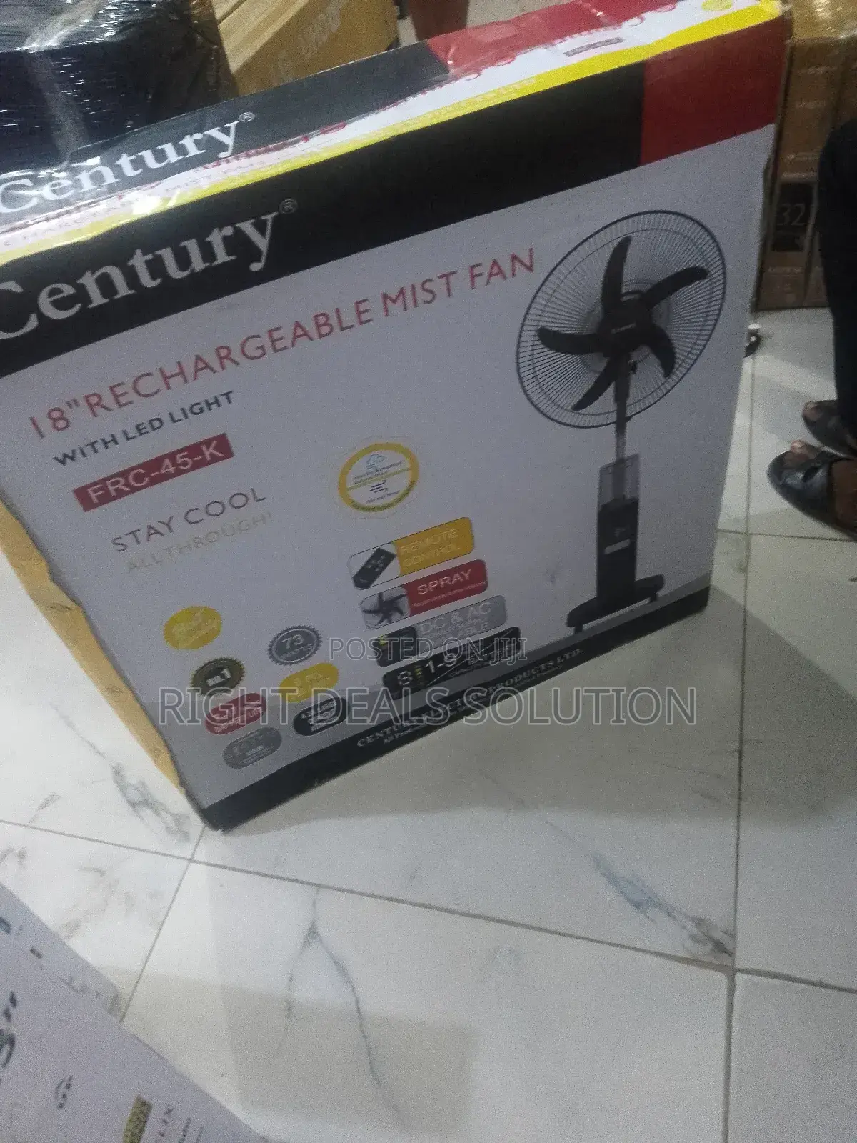 Ultimate Comfort: Century 18-Inch Rechargeable Mist Fan With Wheels