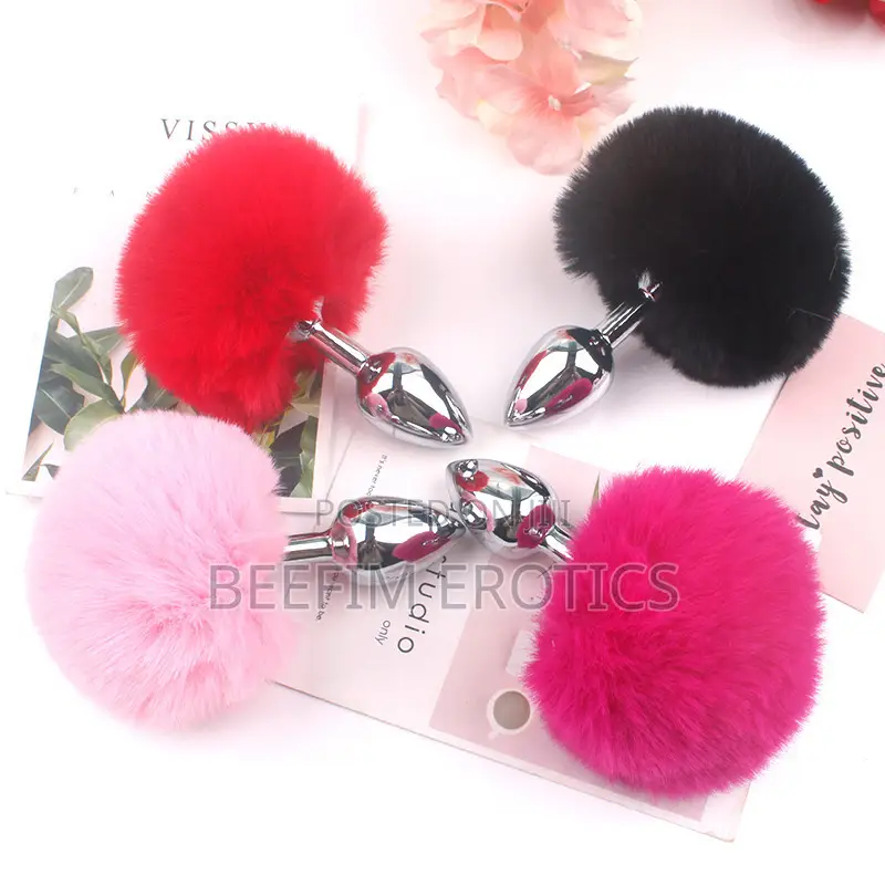 Anal Plug Rabbit Tail Stainless Steel Anal Plug Sex Toy