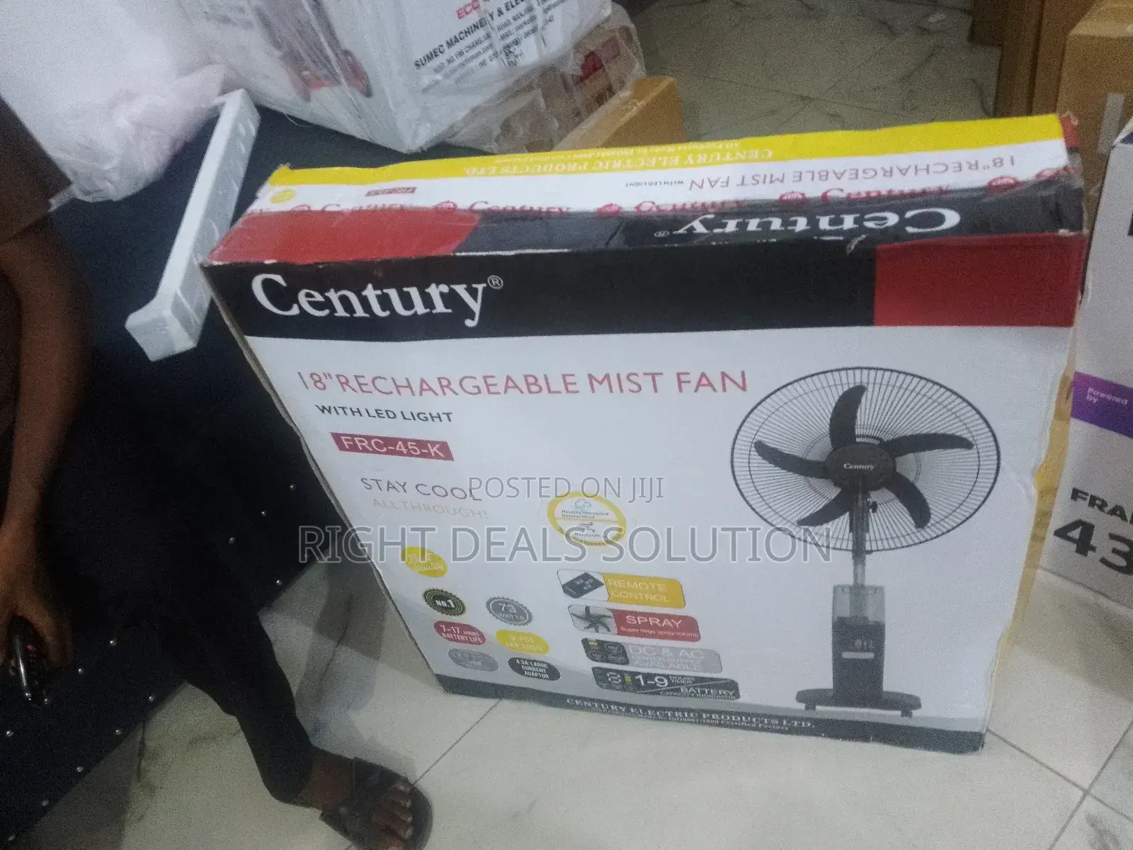 Smart Cooling, Anywhere: Century 18" Standing Rechargeable Mist Fan