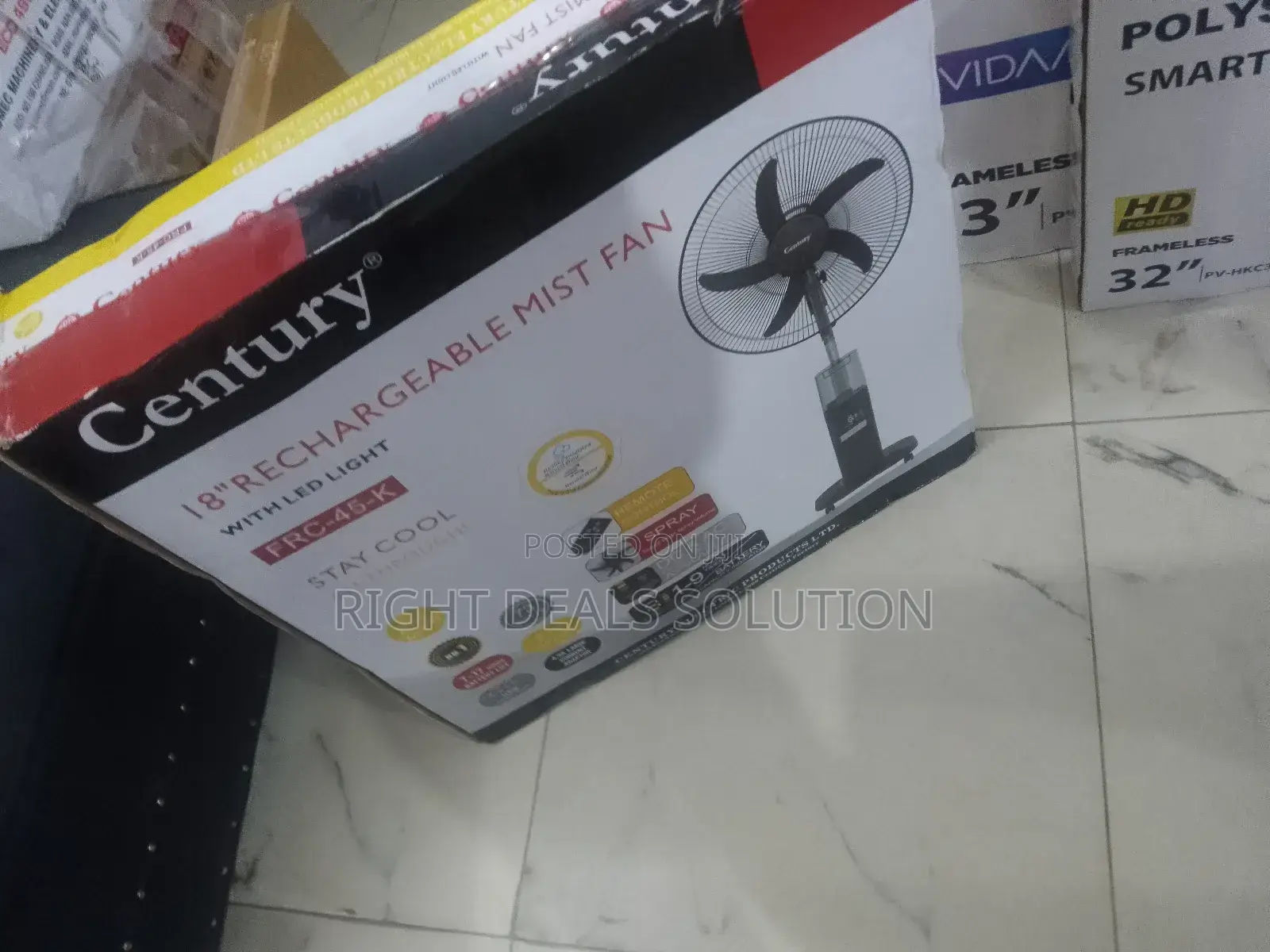 Hybrid 18" Floor Fan With Humidifying Mist Long-Last Battery