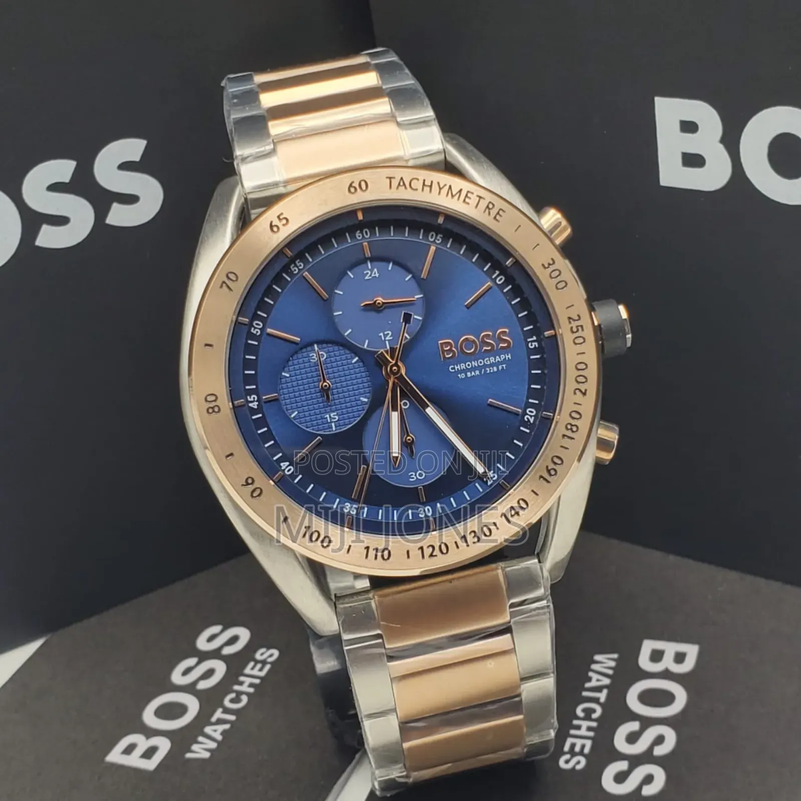 *Boss‐Inspired Men’S Chain‐Strap Battery‐Powered Watch*