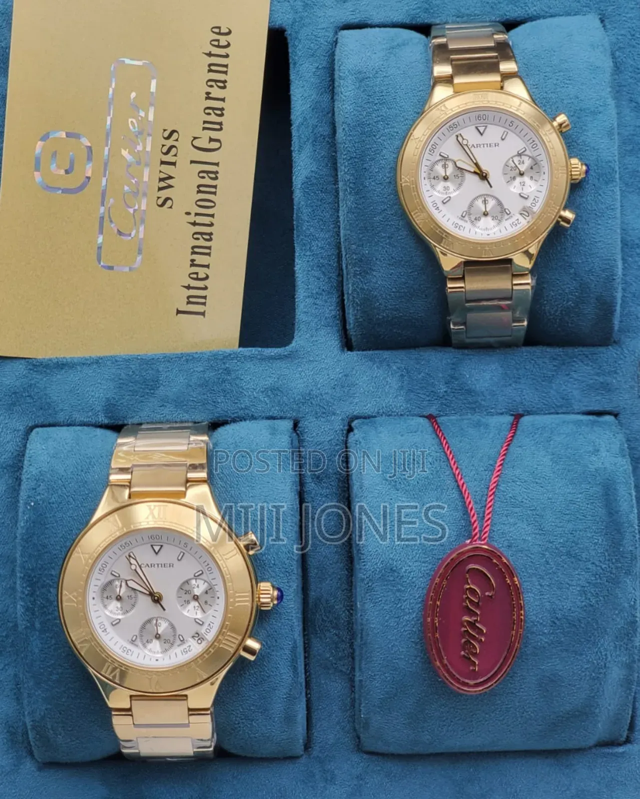 *Cartier‐Style Unisex Chain‐Link Quartz Chronograph