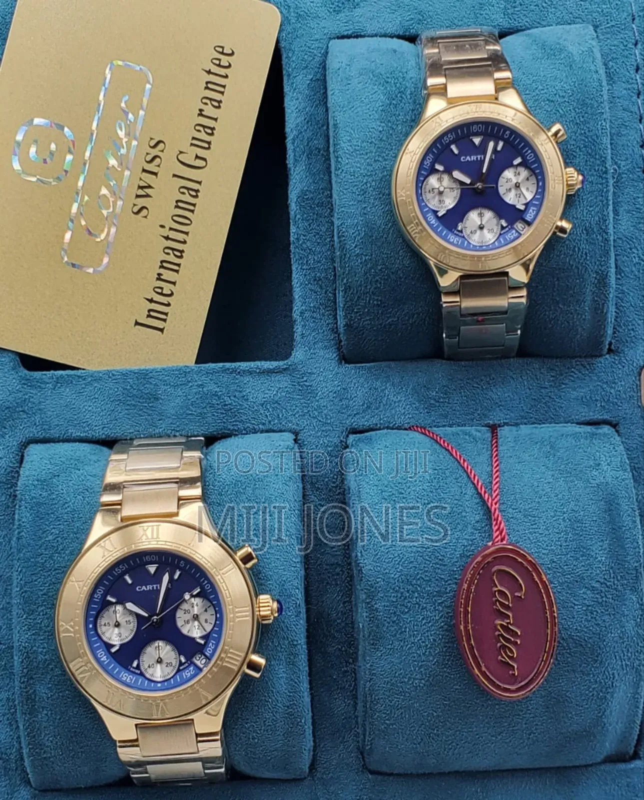 *Cartier‐Style Unisex Chain‐Link Quartz Chronograph