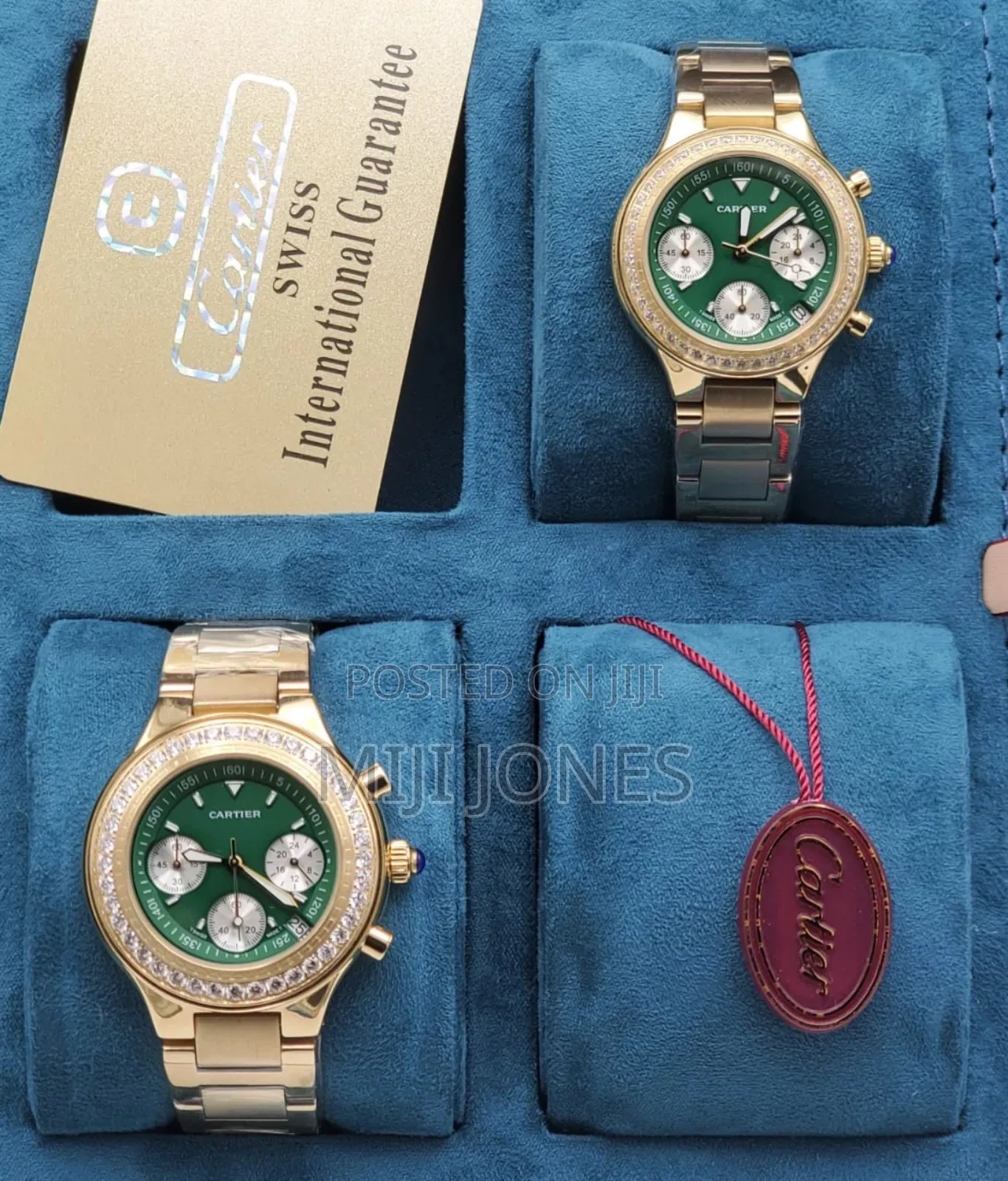 *Cartier‐Style Unisex Chain‐Link Quartz Chronograph