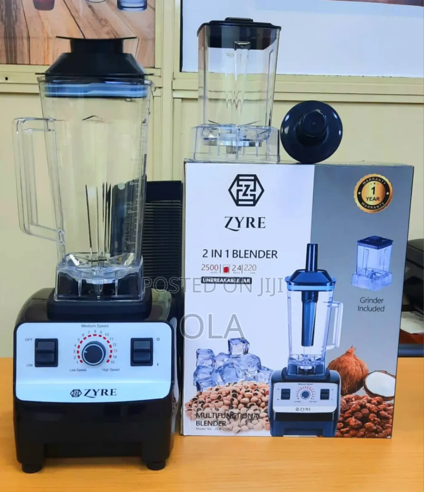 High-Speed Zyre Multifunctional Blender Grinder - 2500 Watts