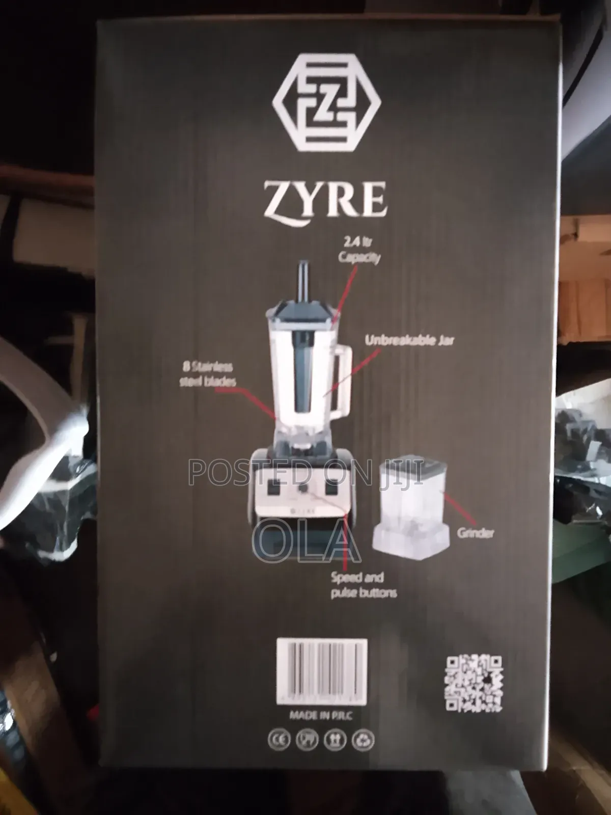 High-Speed Zyre Multifunctional Blender Grinder - 2500 Watts