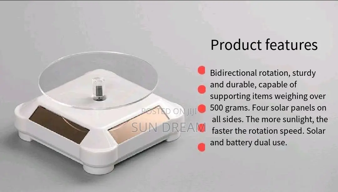 Solar-powered Automatic Rotating Display Watches Jewelry Display