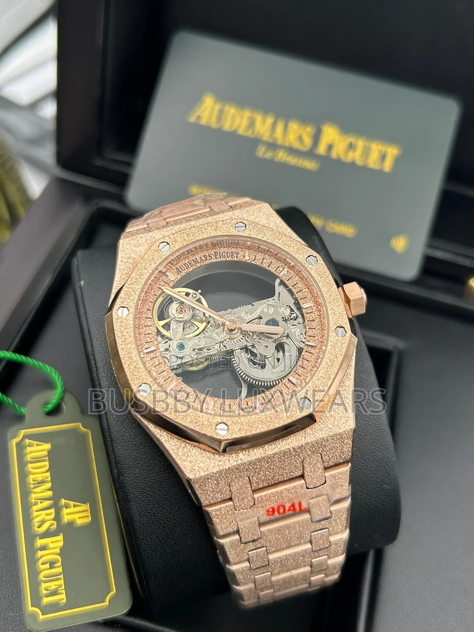 Audemars Piguet Royal Oak Frosted Gold Open Worked Wrist Watch