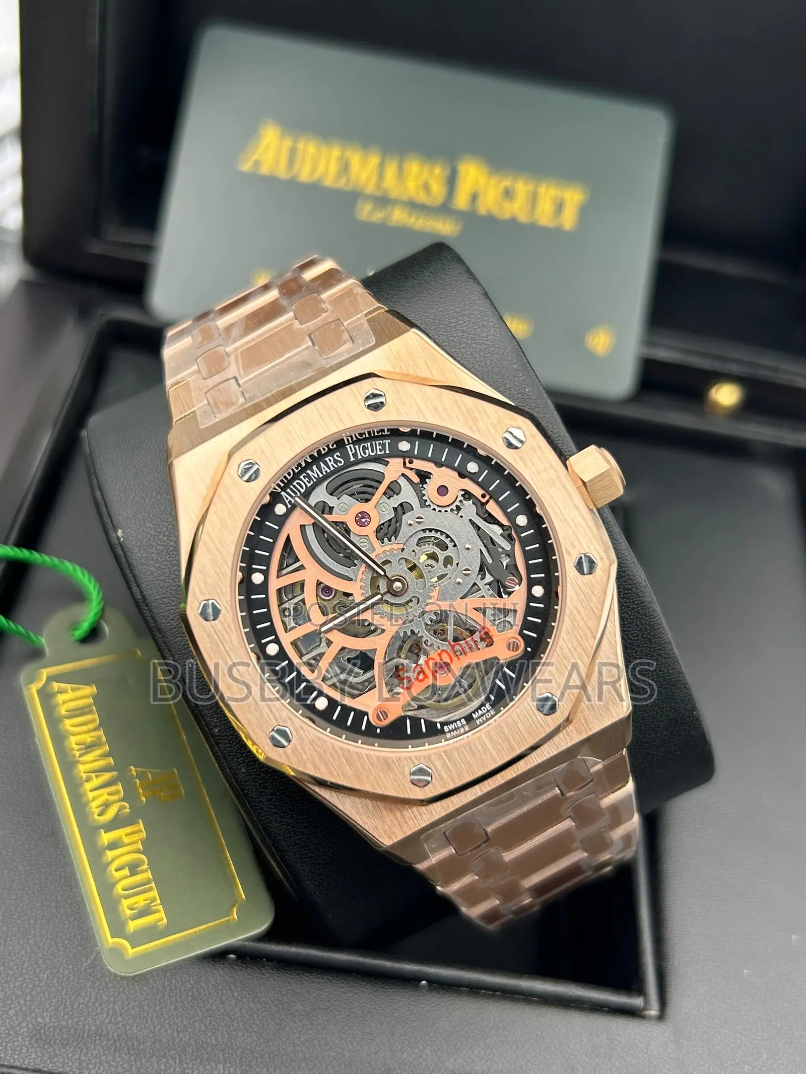 Audemars Piguet Royal Oak Frosted Gold Open Worked Wrist Watch