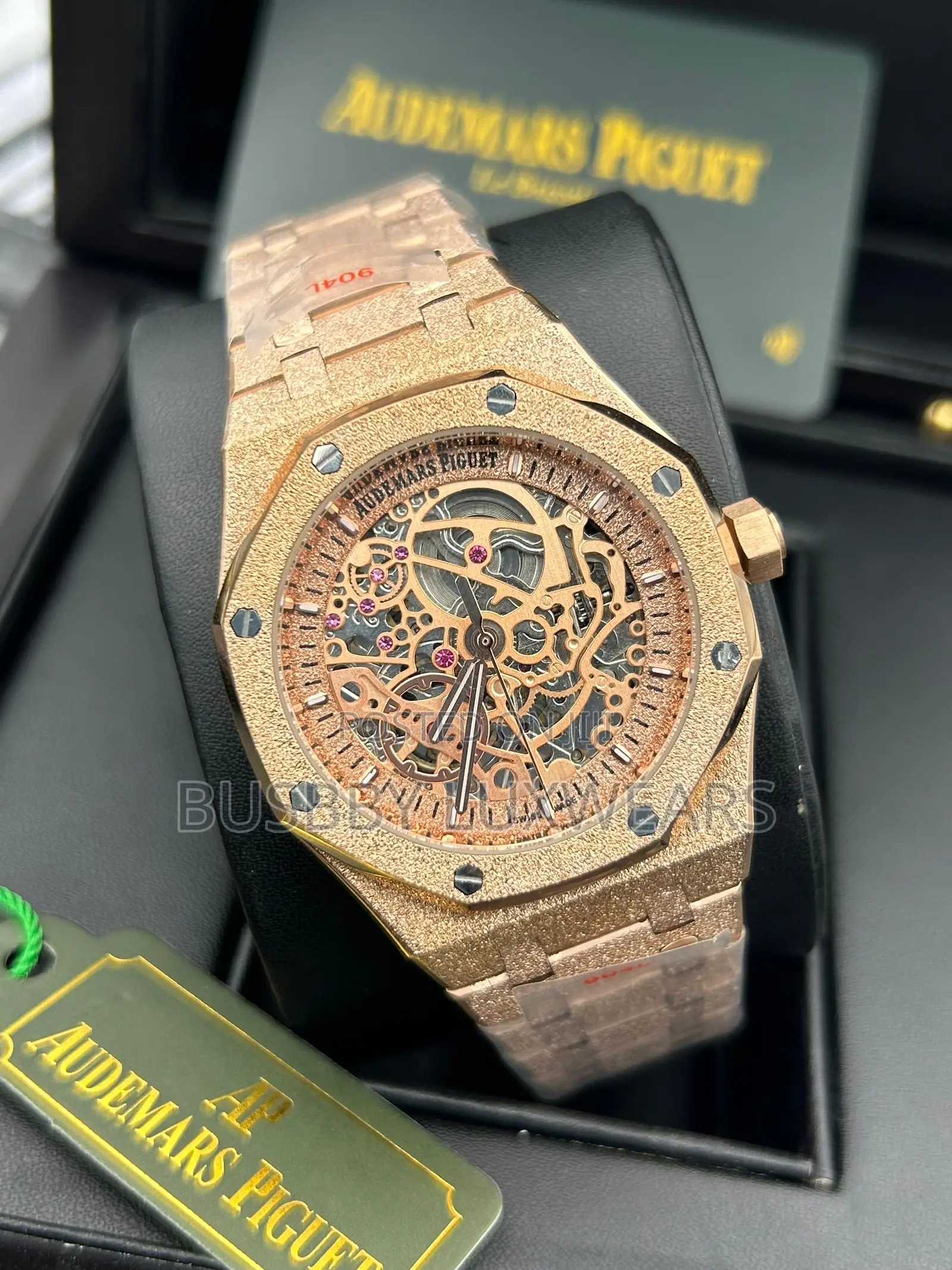 Audemars Piguet Royal Oak Frosted Gold Open Worked Wrist Watch