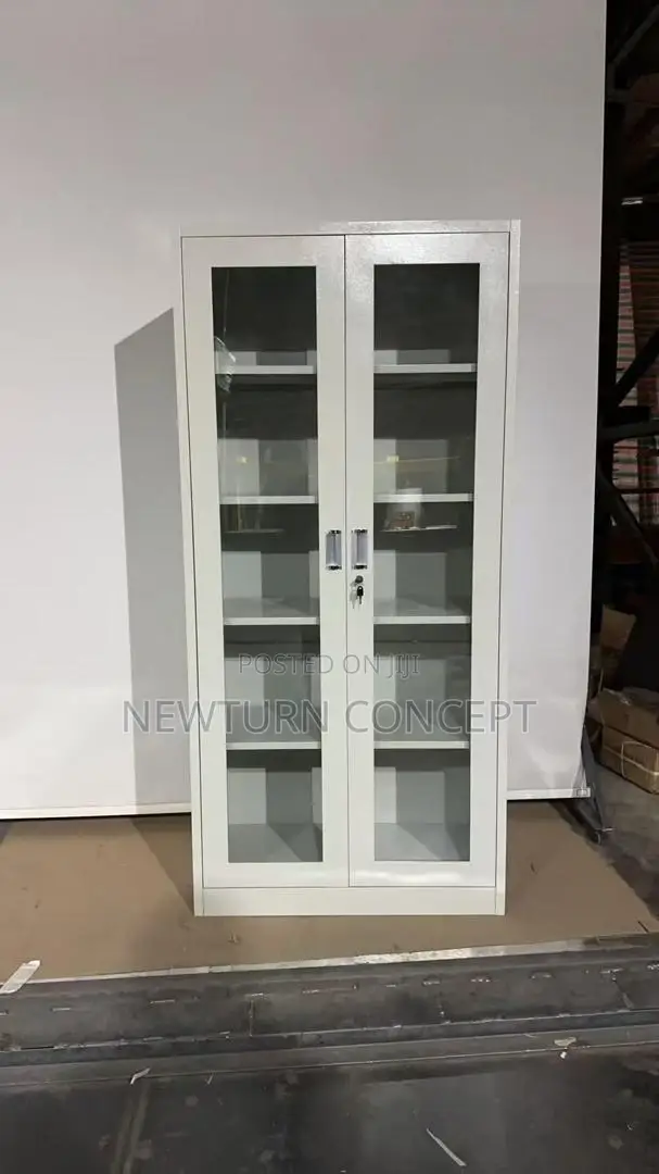Full Glass Metal Book Shelves