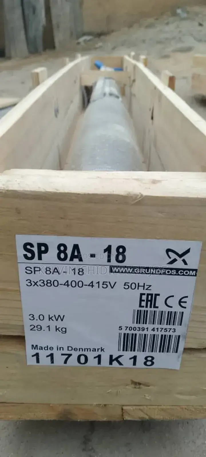 Sp 8_18 Complete Grundfos Submersible Water Pumping Machine . 4hp, 3kw