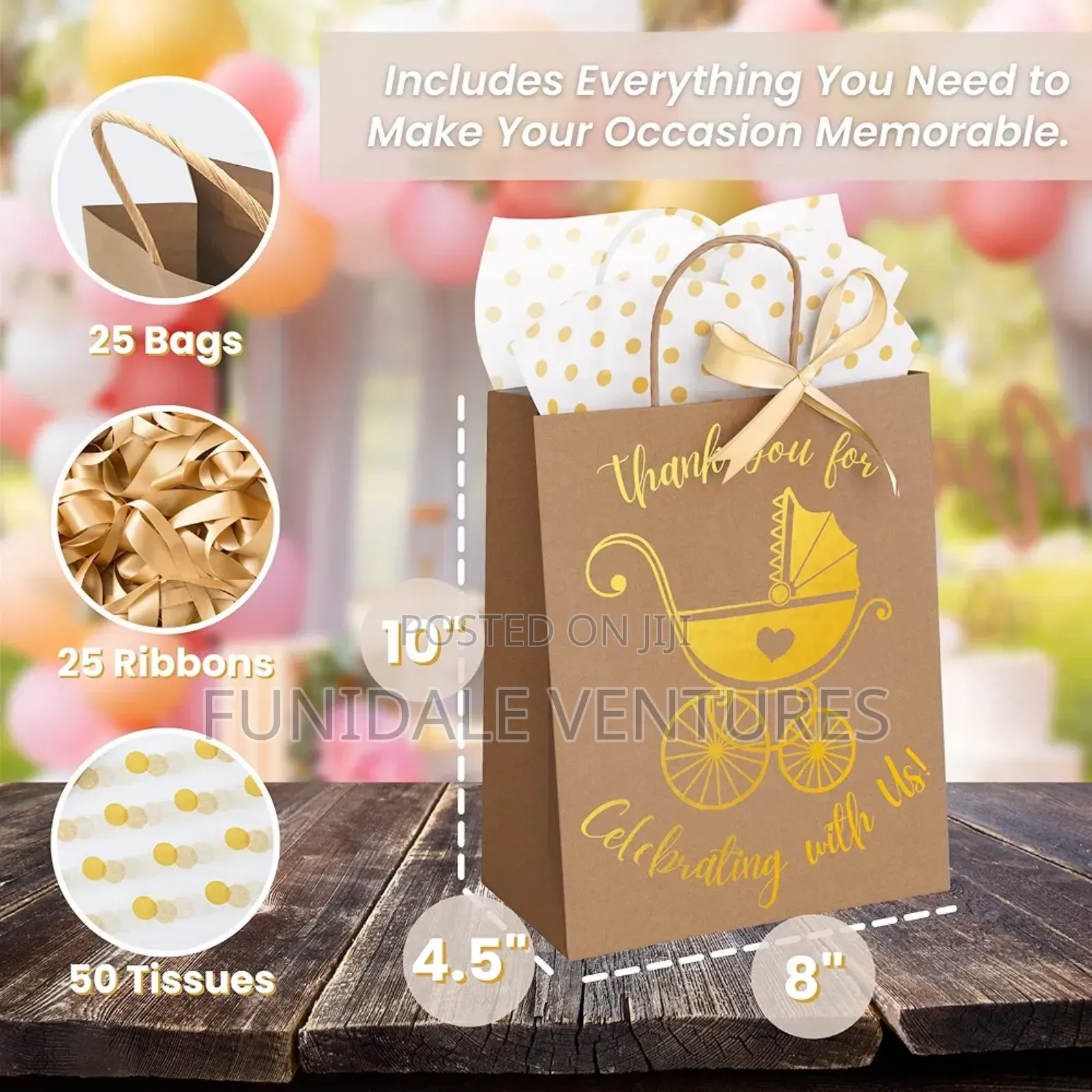 25 Medium Size Baby Shower Gift Bag
