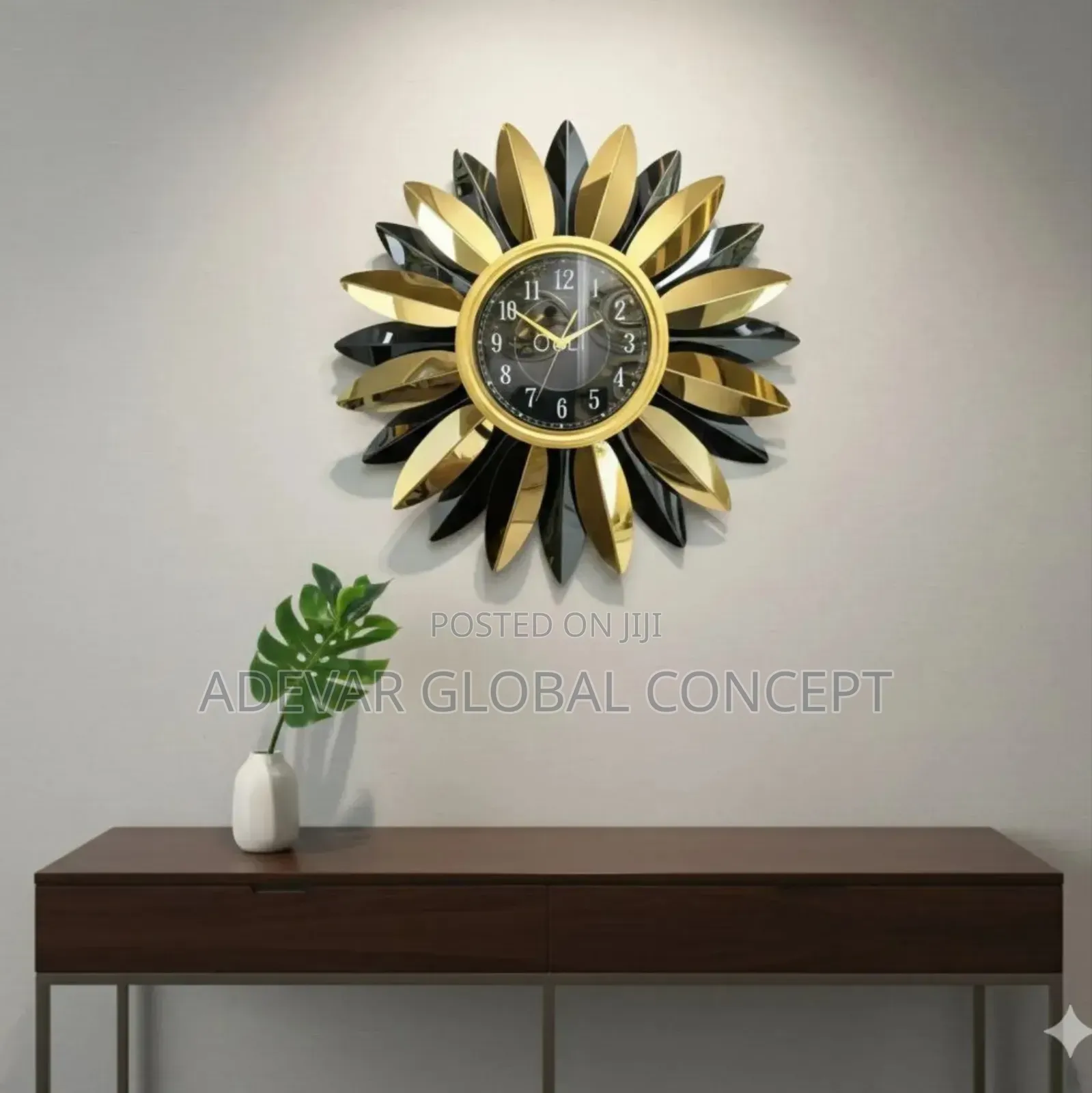 60cm Luxury Leaf Wall Clock For Home And Office Decor