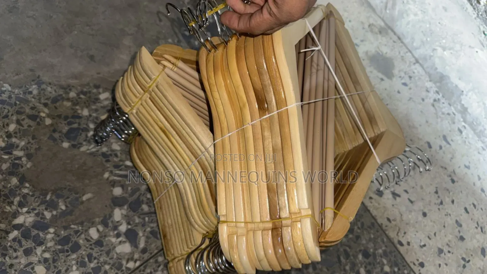 Neat Packs Of Wooden Clothing Hangers