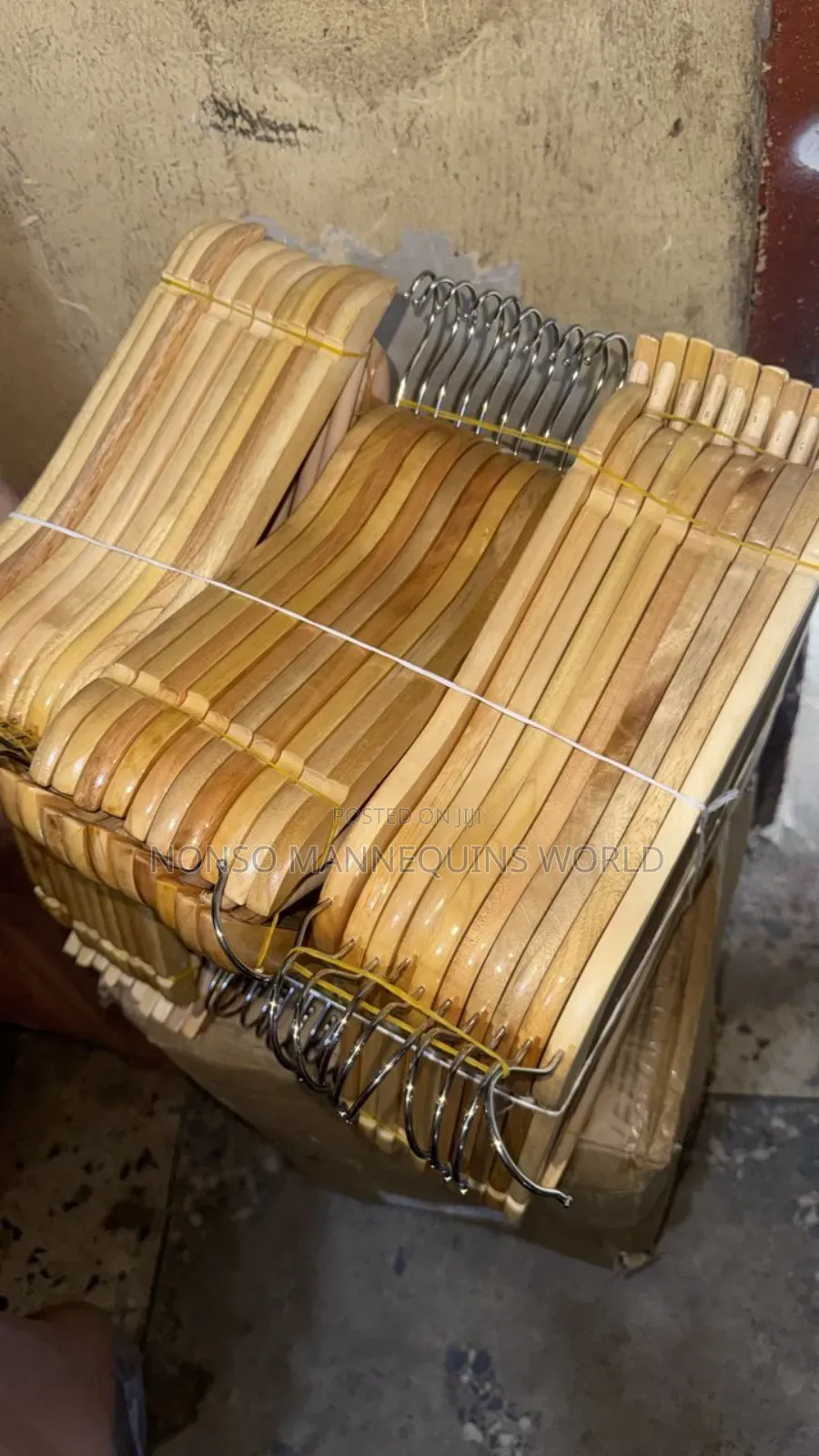 Neat Packs Of Wooden Clothing Hangers