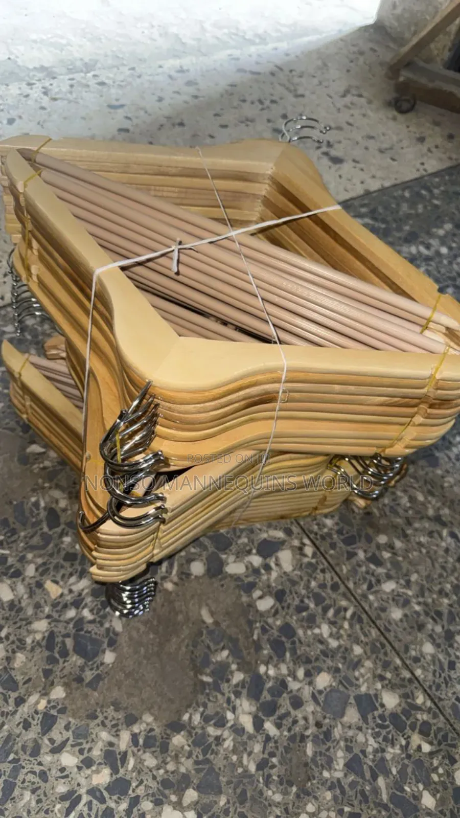 Neat Packs Of Wooden Clothing Hangers