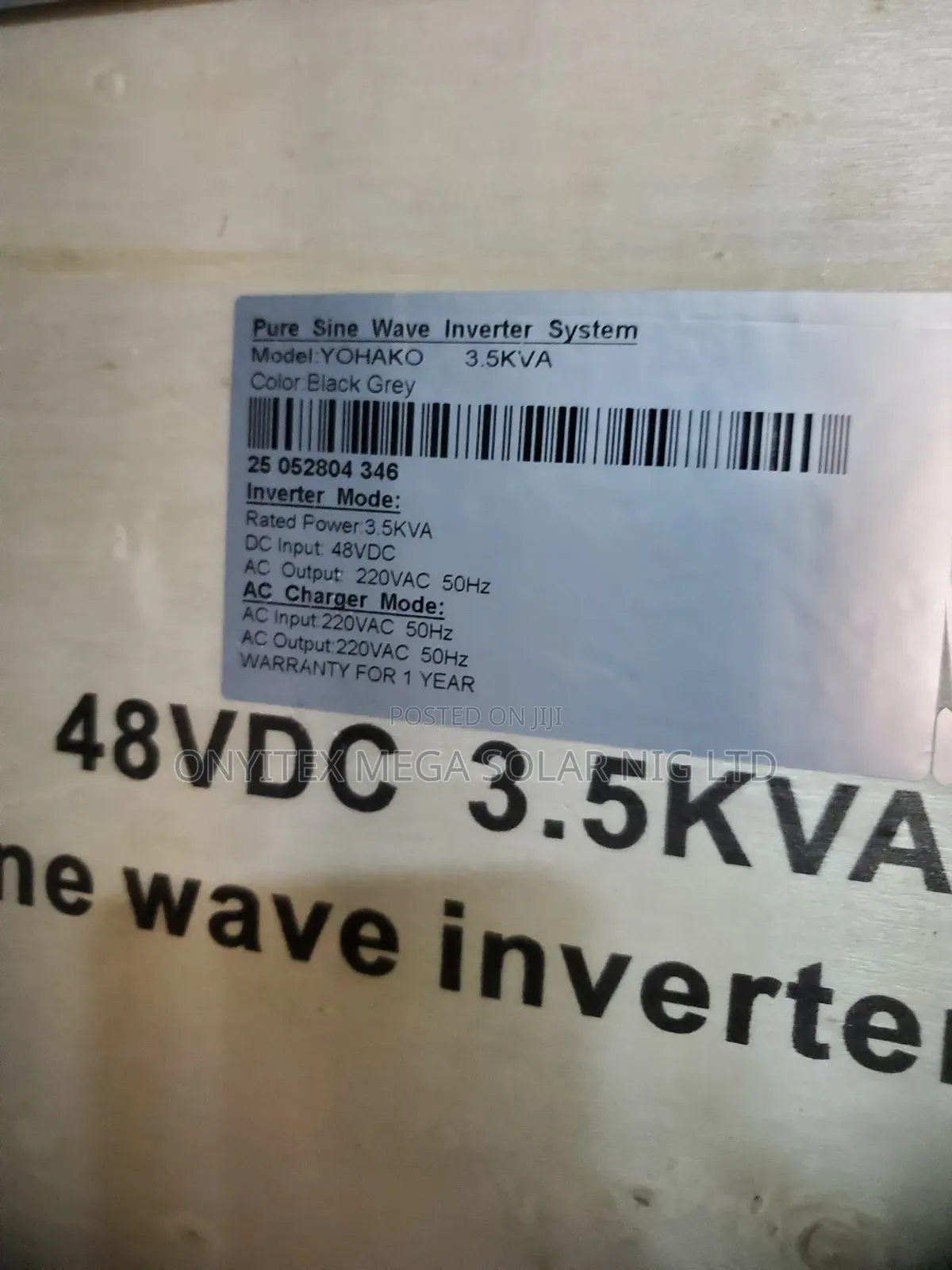 Yohako Solar Inverter 3.5kva 48v