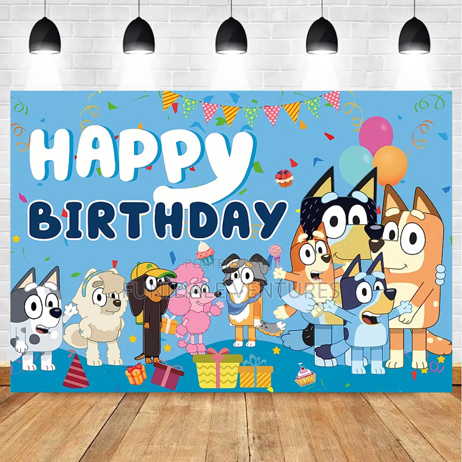 Bluey Happy Birthday Banner 7ft by 5ft