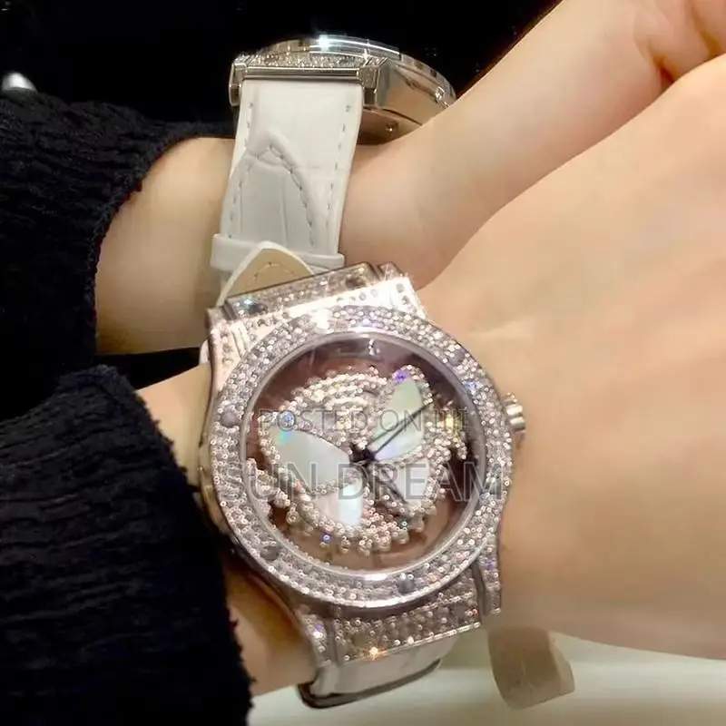 Butterfly Rotating Watch Diamond Watch Woman Watches Woman Gift