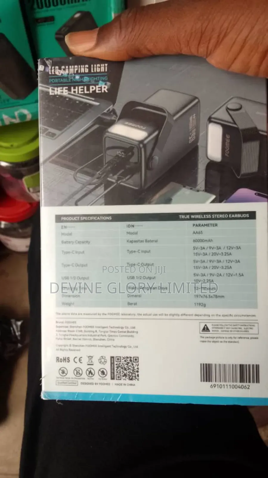Foomee Aa65 60000mah Power Bank 65w Fast Charge Pd