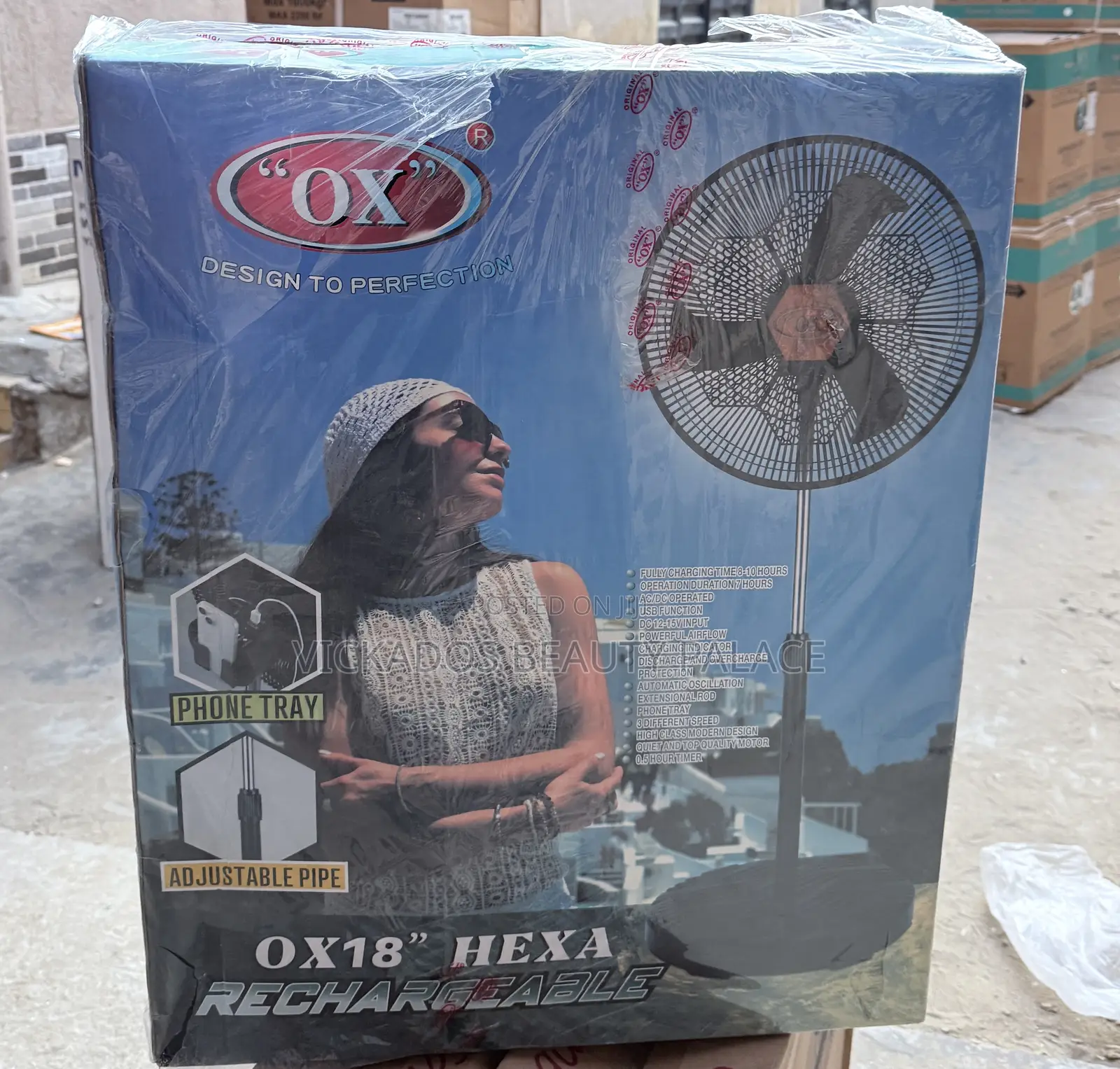 Ox Standing Rechargeable Fan 18”