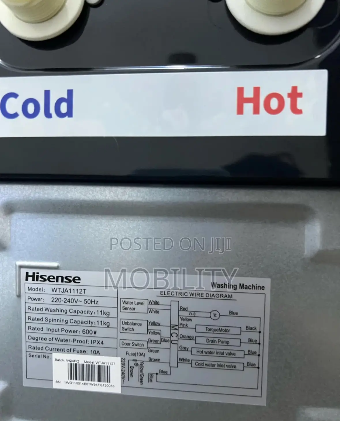 Hisense 11kg Top Loader Washing Machine Brand New