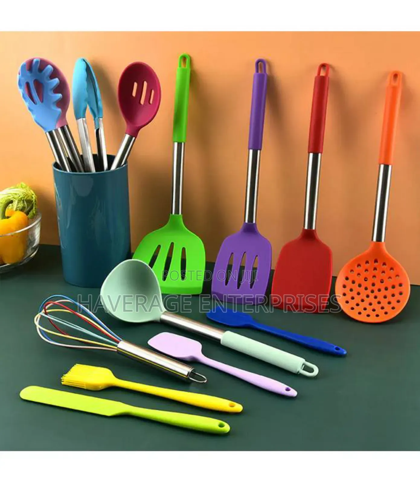 Kitchen Non-Stick Cooking Utensils Set, 14pcs Silicone Utensil Set