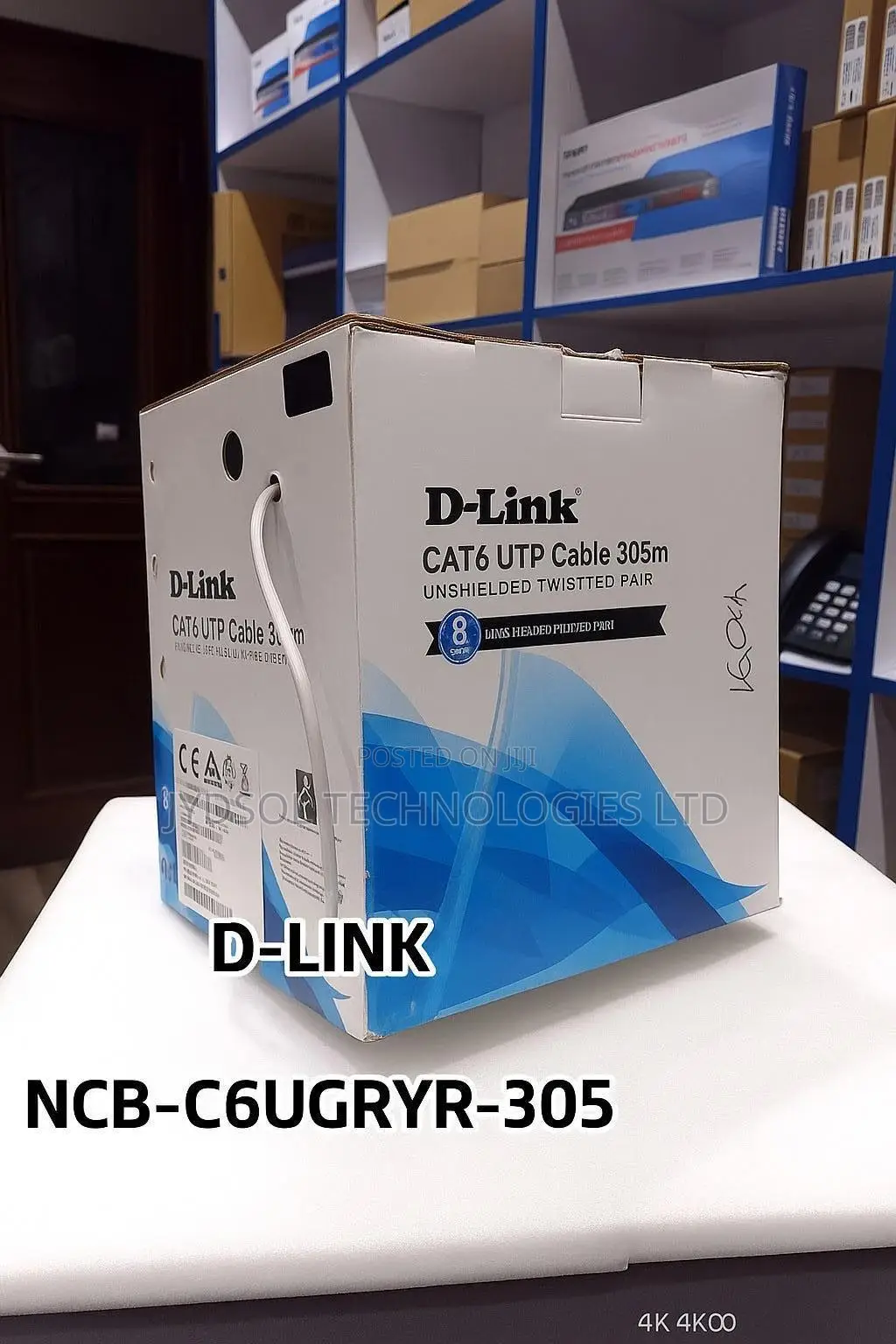 D-Link Cat6 Cable 305m Roll – Pure Copper 23AWG (NCB-C6UGRYR)