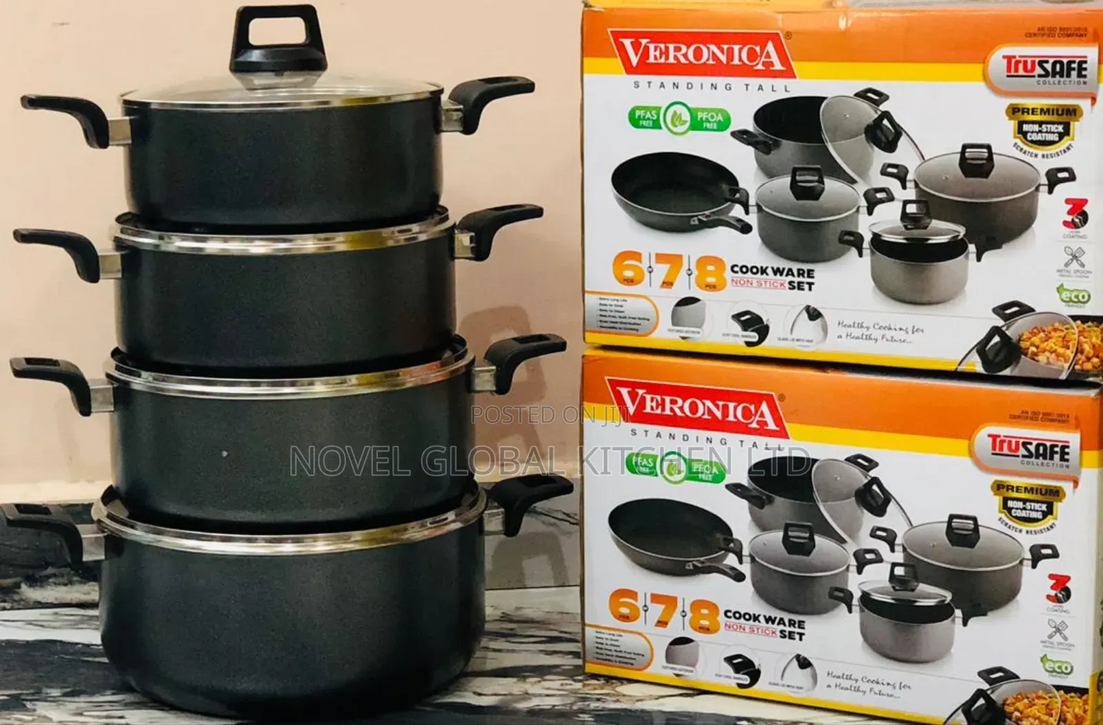 Veronica 8pcs Non-Stick Cookware Set