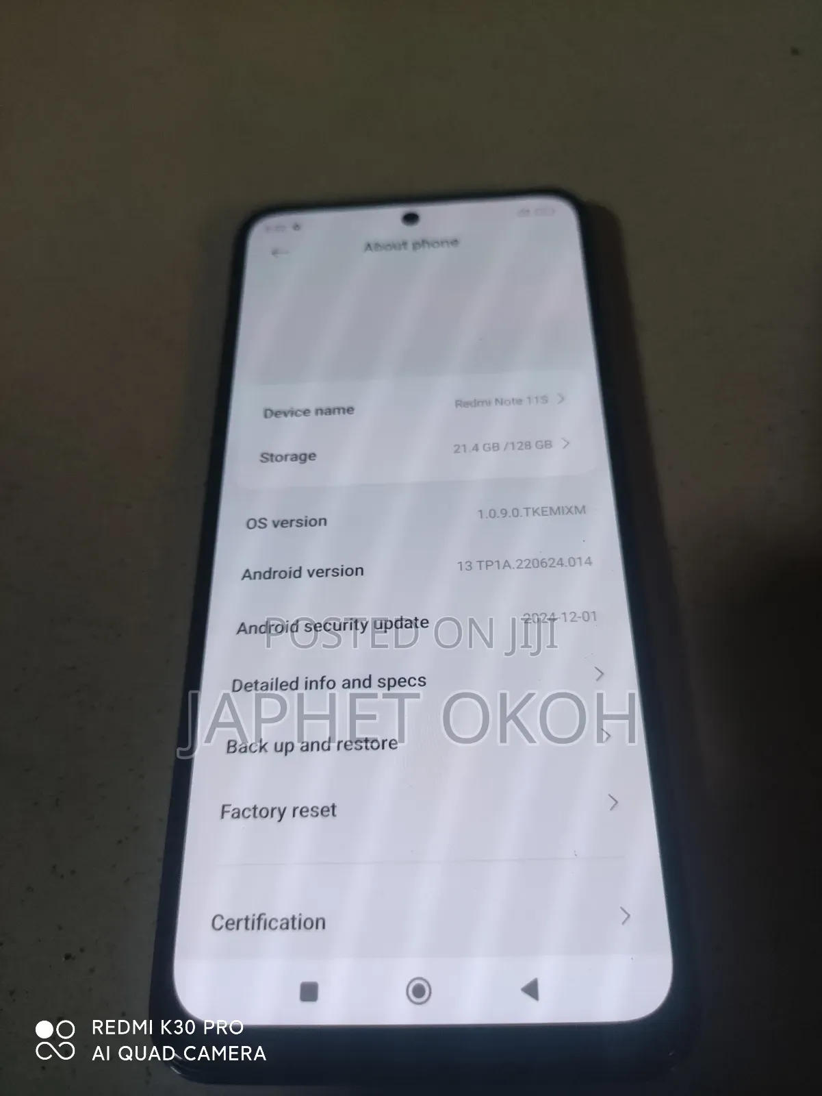 Xiaomi Redmi Note 11S 128 GB Black