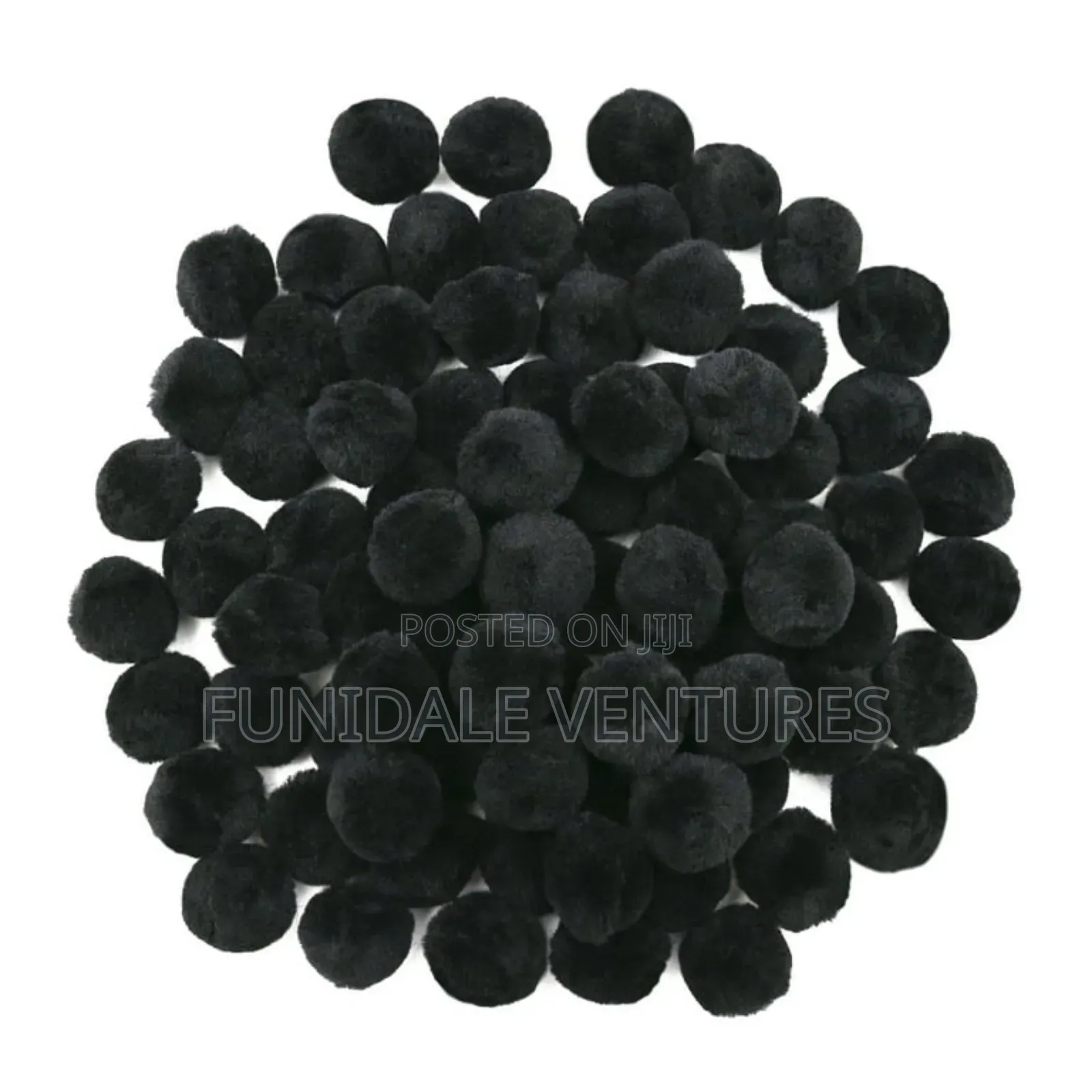 90pcs Black Pom Poms